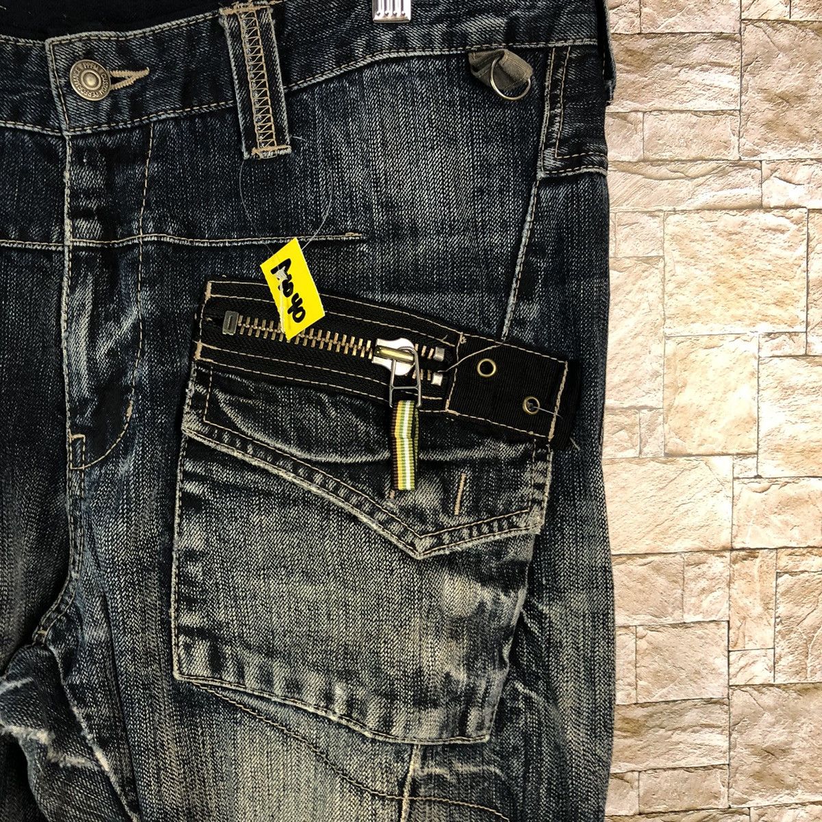PPFM PPFM Blue Distressed ripped punk Denim Pants #A1040 Size US 33 - 9 Thumbnail