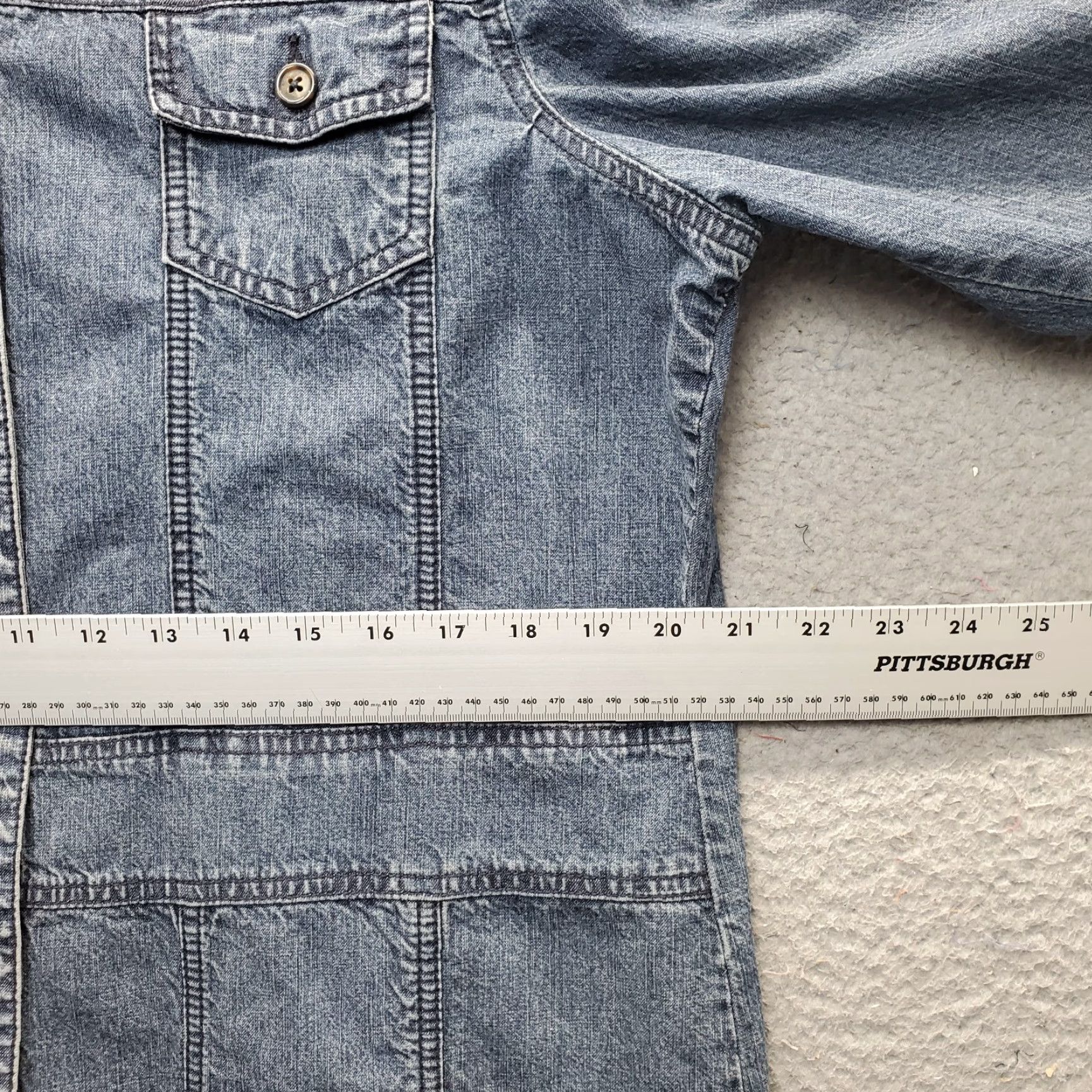 Vintage Classic Elements Trucker Jacket Womens XL Blue Denim Long Sleeve Button Front Size XL / US 12-14 / IT 48-50 - 4 Thumbnail