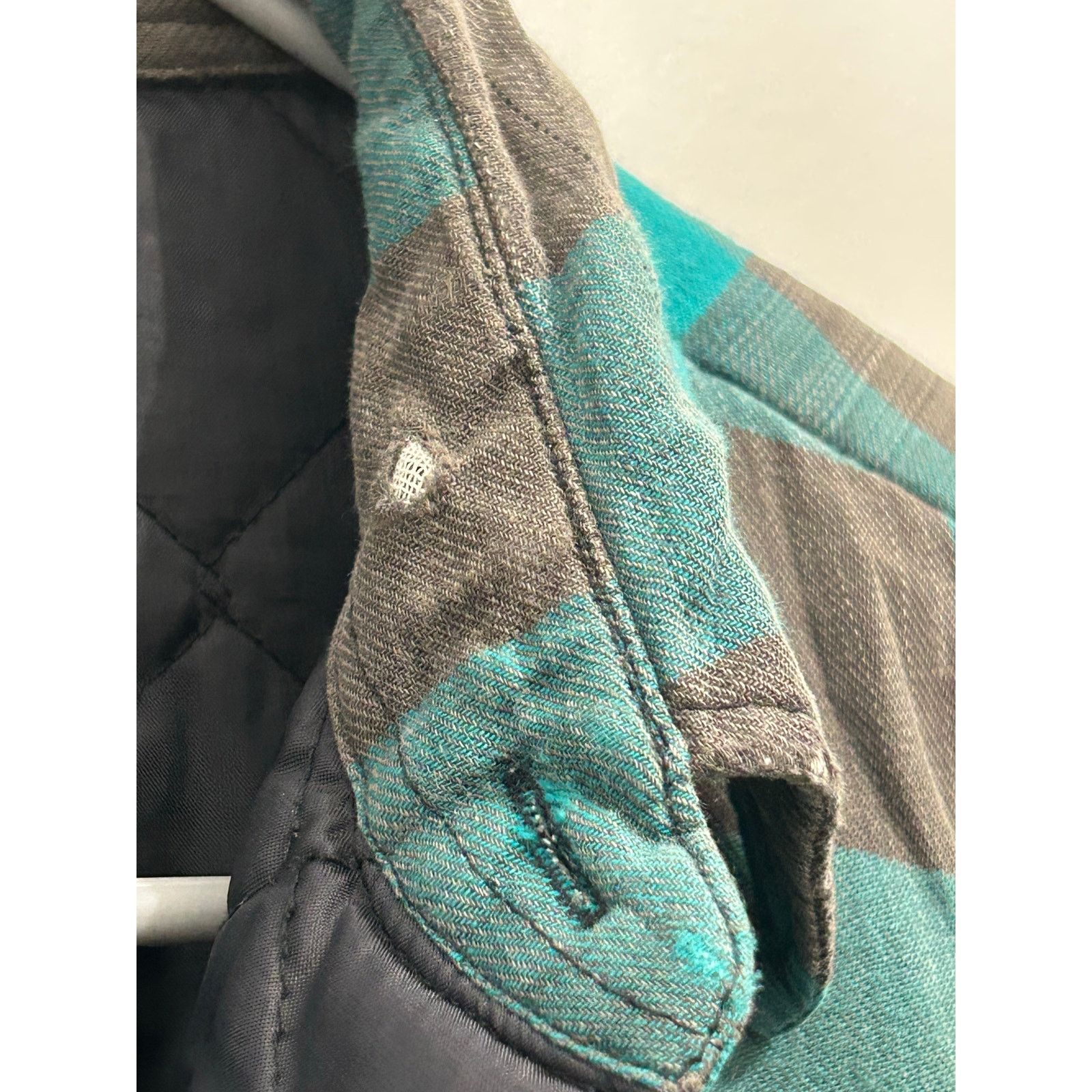 Other Vintage Quilt Lined Teal Gray Flannel Shirt Jacket Men’s L Size US L / EU 52-54 / 3 - 3 Thumbnail