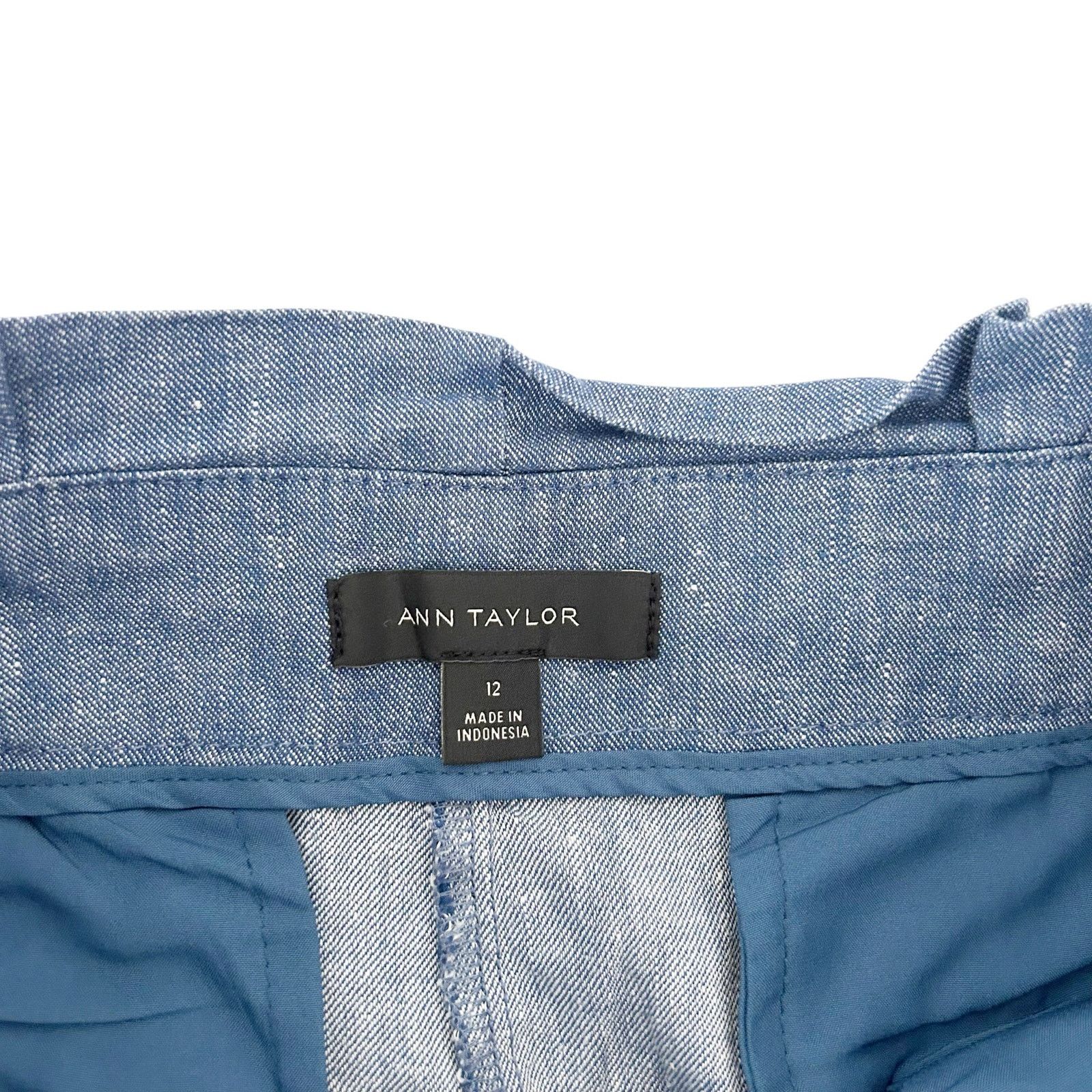 Ann Taylor Ann Taylor The Chambray Paperbag Ankle Pants Sz 12 Size 34" / US 12 / IT 48 - 2 Thumbnail