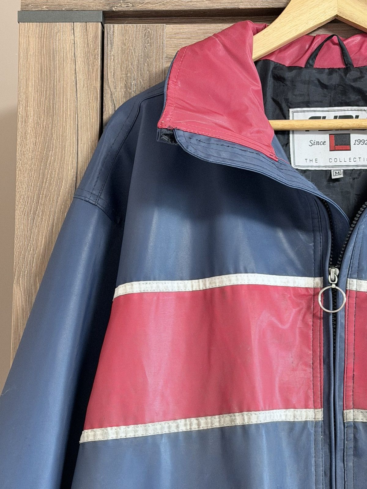 Fubu Vintage Fubu Varsity Waterproof Jacket Navy Red Distressed Size US M / EU 48-50 / 2 - 10 Thumbnail
