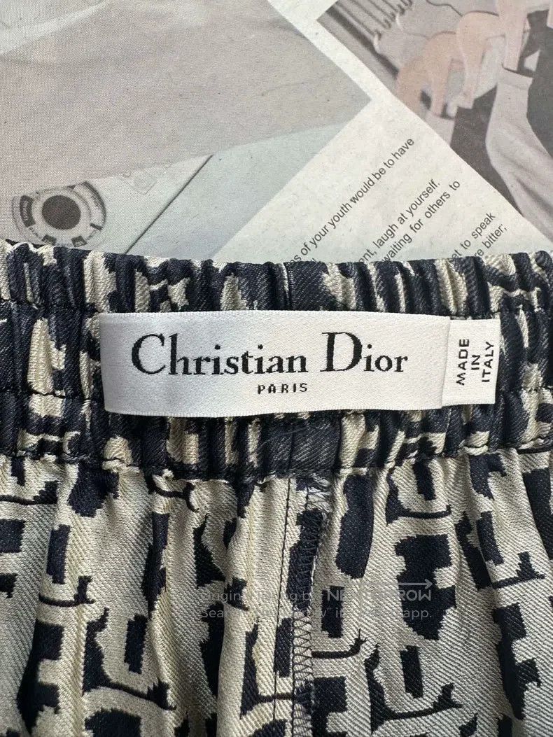 Dior Dior 25-year-old new twill Oblique printed mid-waist elast Size 42" / US 20 - 8 Thumbnail