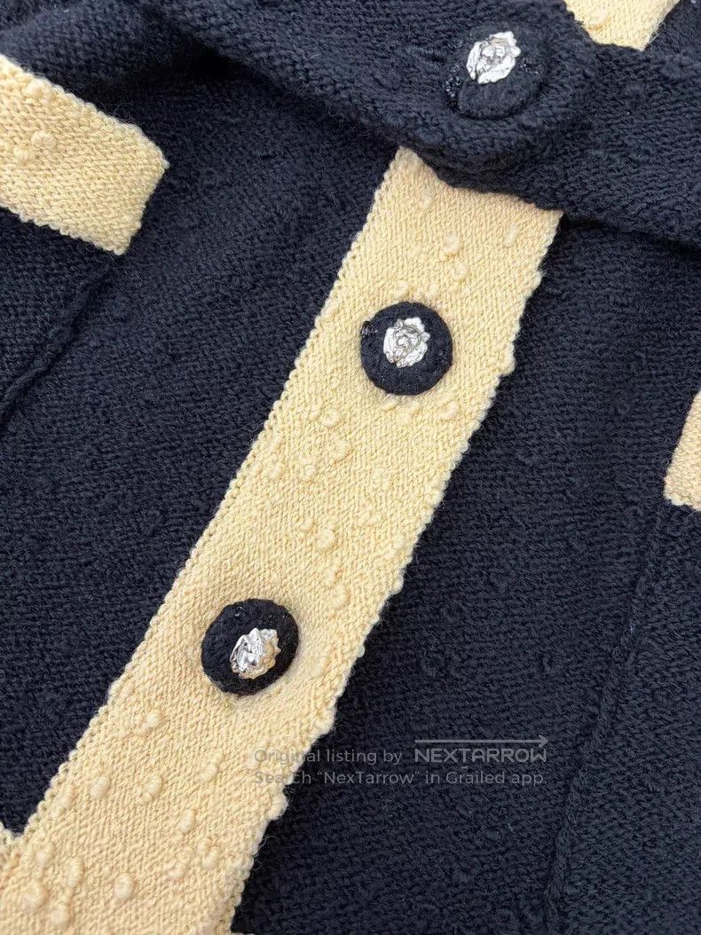 Chanel Chanel Black and yellow colour-matched wool knitted cardig Size XXS / US 00 / IT 34 - 3 Thumbnail