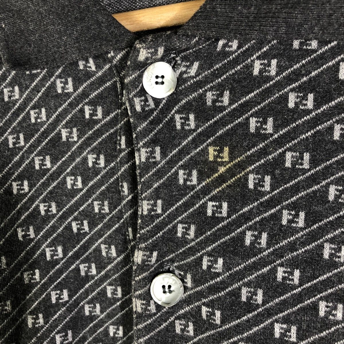 Fendi × Vintage Vintage Fendi FF Monogram Polo Long-sleeves Tshirt Size US L / EU 52-54 / 3 - 5 Thumbnail