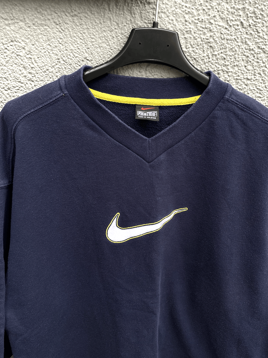 Nike × Vintage Vintage Nike Sweatshirt Big Logo Blue Size US S / EU 44-46 / 1 - 2 Thumbnail