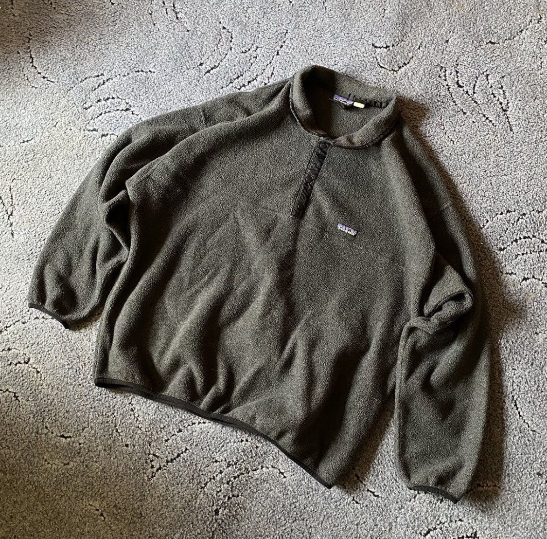 image of 90's Patagonia Synchilla Snap T Pullover in Grey, Men's (Size 2XL)