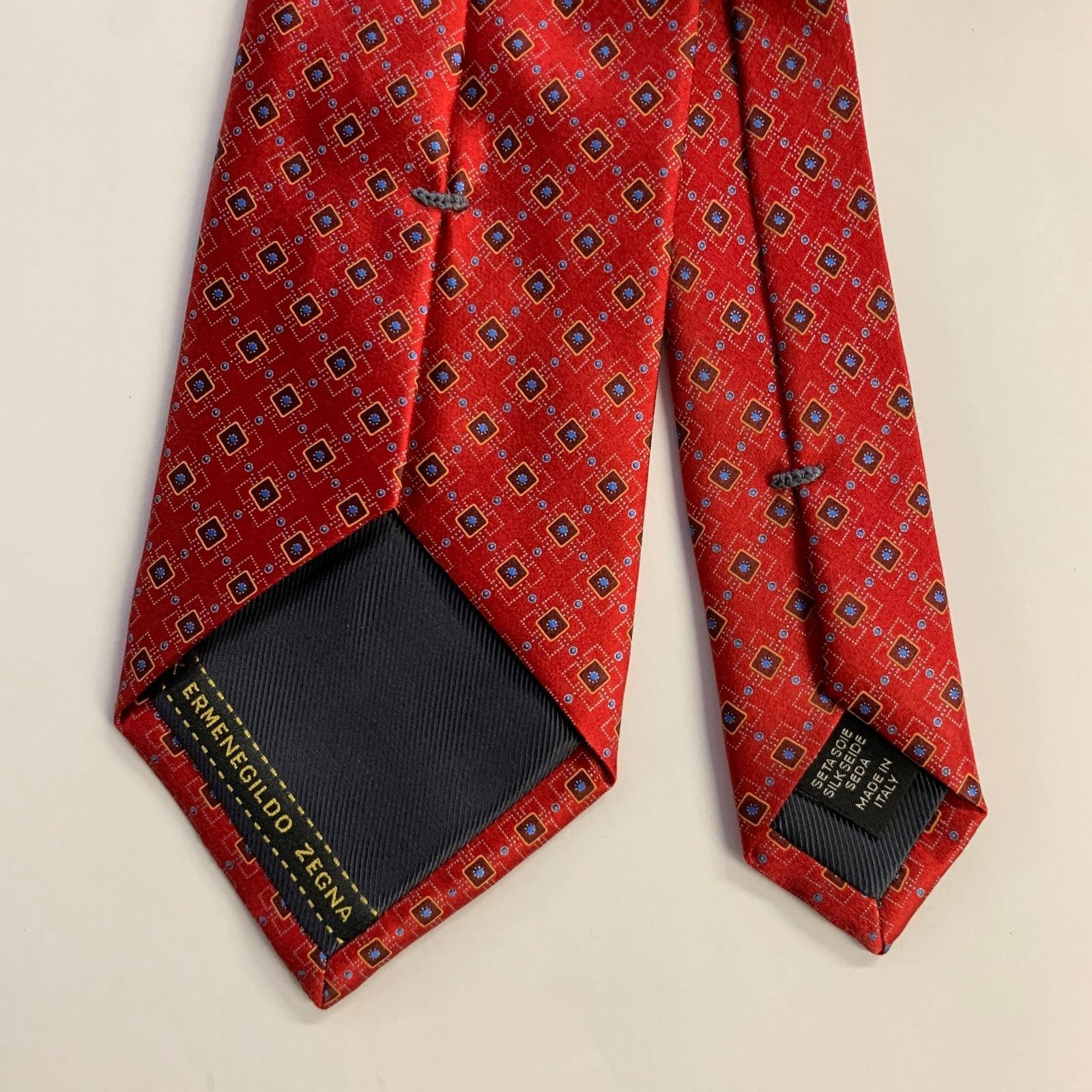 Ermenegildo Zegna ERMENEGILDO ZEGNA One Size Red Blue Silk Tie Size ONE SIZE - 2 Thumbnail