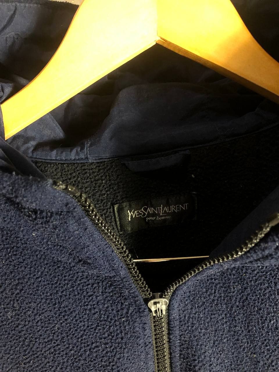 Saint Laurent Paris Vintage YVES Saint Laurent Zip Hoodie Retro Fleece Designer Size US L / EU 52-54 / 3 - 5 Thumbnail
