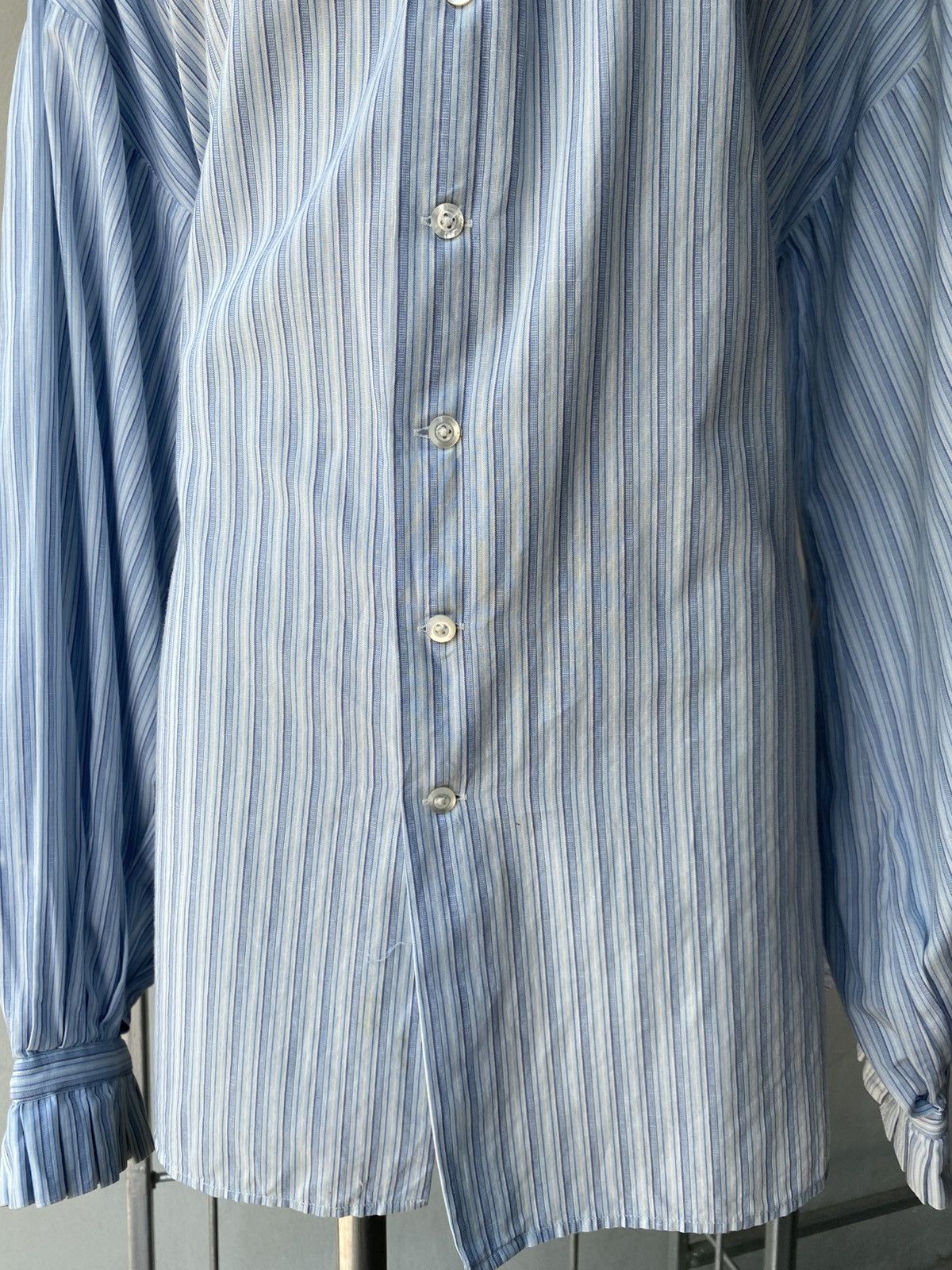 Ralph Lauren Ralph Lauren Blue Striped Blouse Pleated Collar & Cuffs. Size M / US 6-8 / IT 42-44 - 5 Thumbnail