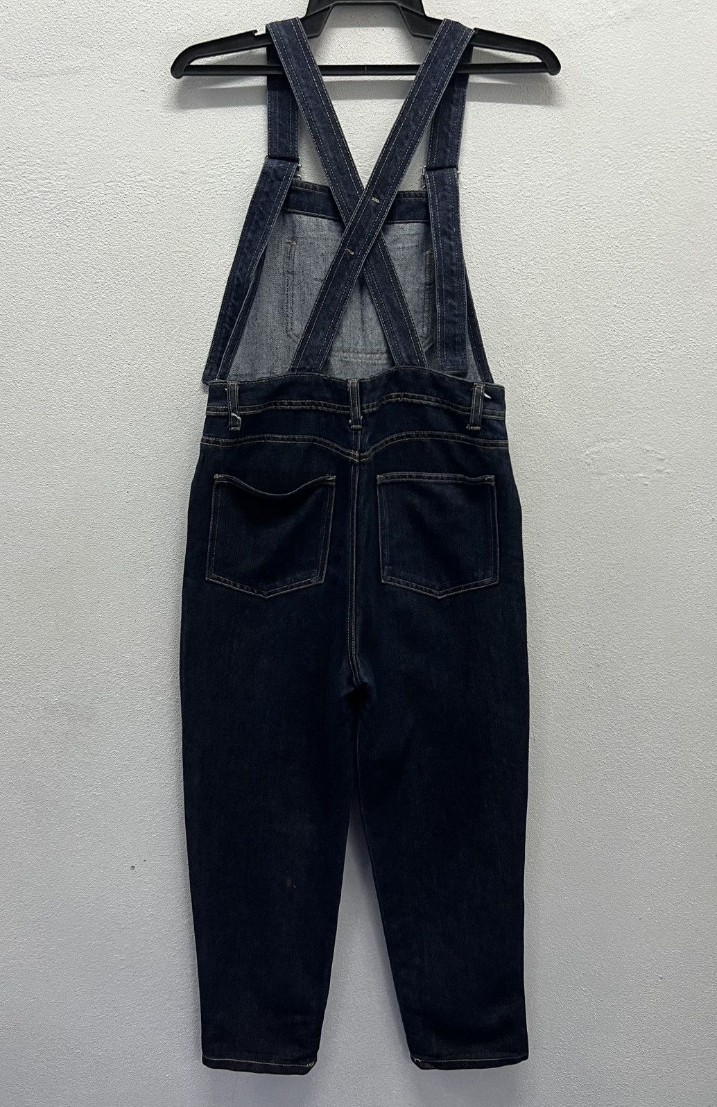 Japanese Brand × Vintage Vintage Y2K Style Dark Wash Denim Overalls Size US 31 - 2 Thumbnail