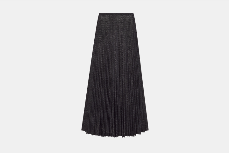 Dior o1w1db10925 444J20 Pleated Mid-Length Midi Skirt in Black Size 27" / US 4 / IT 40 - 1 Thumbnail