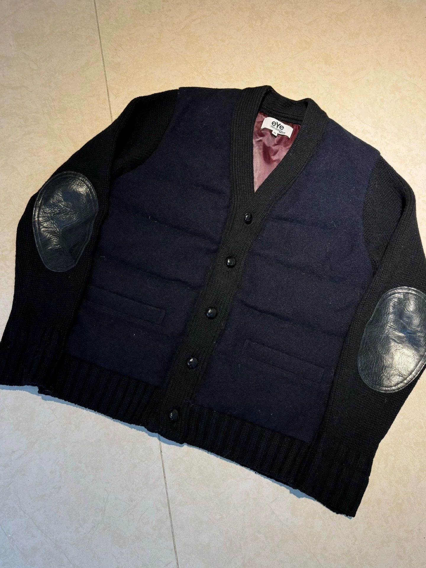 CDG by Comme des Garcons CDG Vintage Wool Cotton Padded Jacket w/ Leather Elbow Patch Size US S / EU 44-46 / 1 - 2 Thumbnail