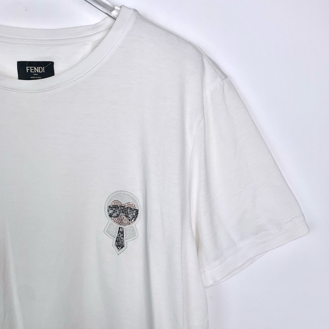 Fendi Fendi White T-Shirt With Embroidered Karl Lagerfeld & Logo G Size US L / EU 52-54 / 3 - 3 Thumbnail