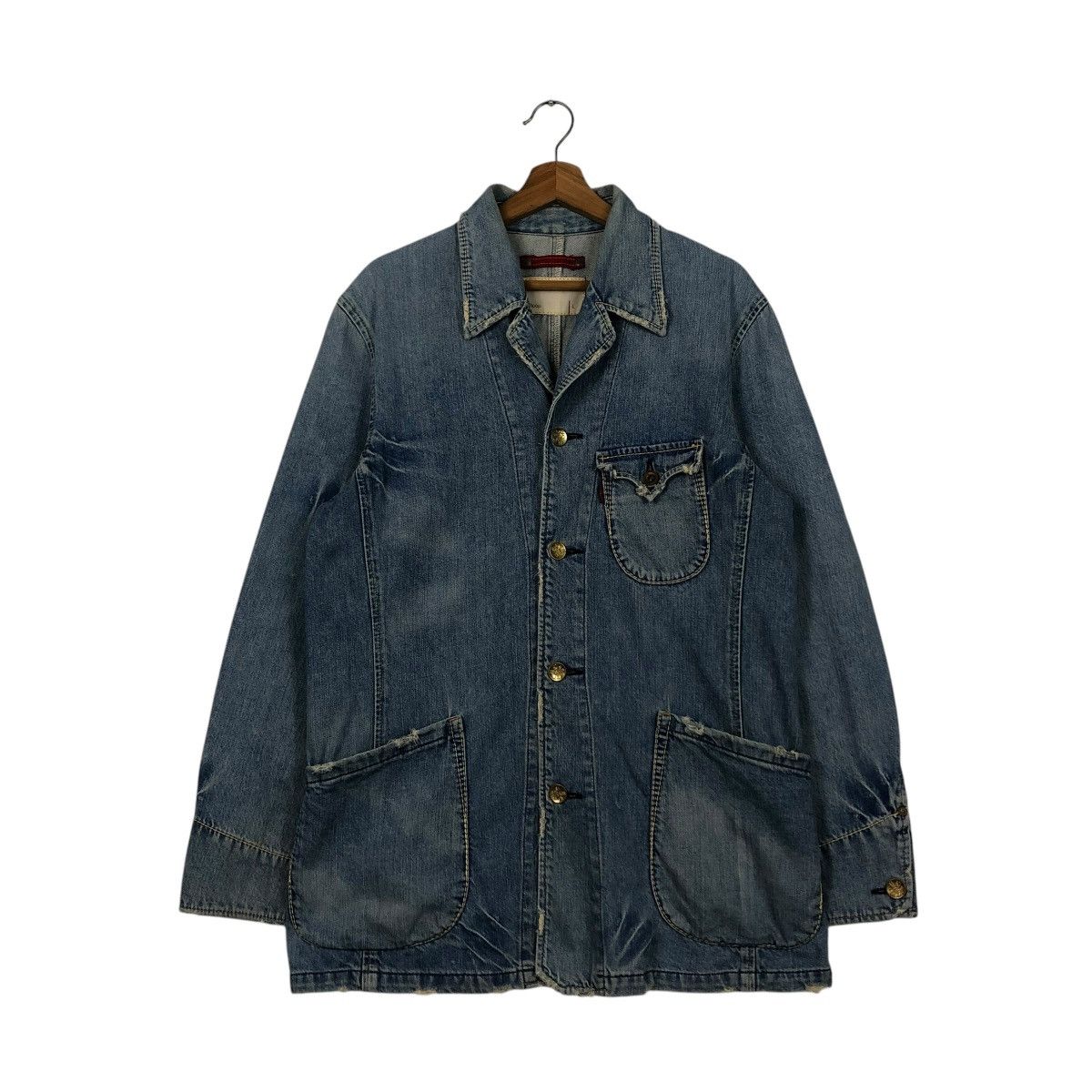 Levi's 🔥VINTAGE CHORE WORKER DENIM JACKET LEVI’S REDLOOP Size US L / EU 52-54 / 3 - 3 Thumbnail