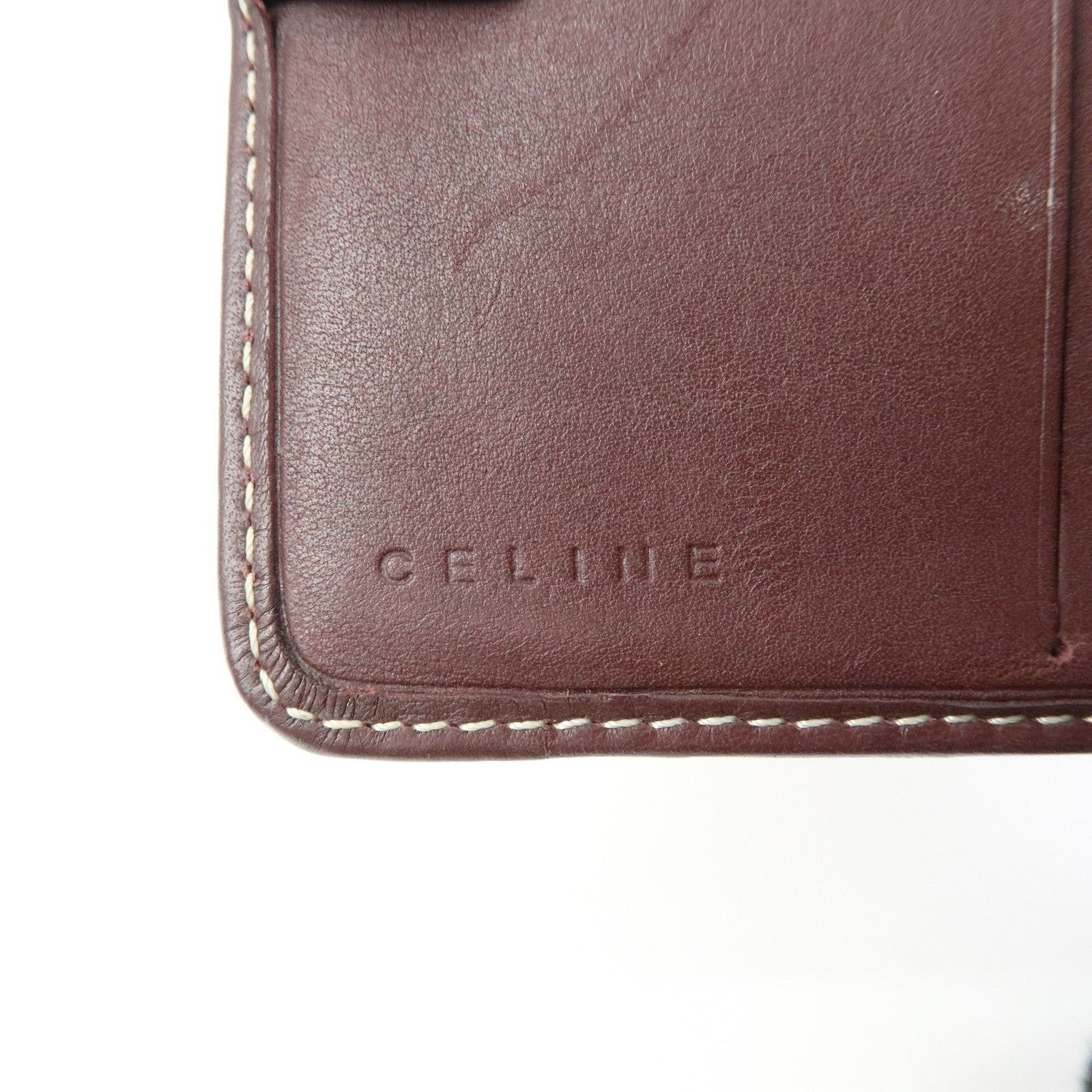 Celine Celine Macadam Denim Wallet Burgundy Size ONE SIZE - 8 Thumbnail