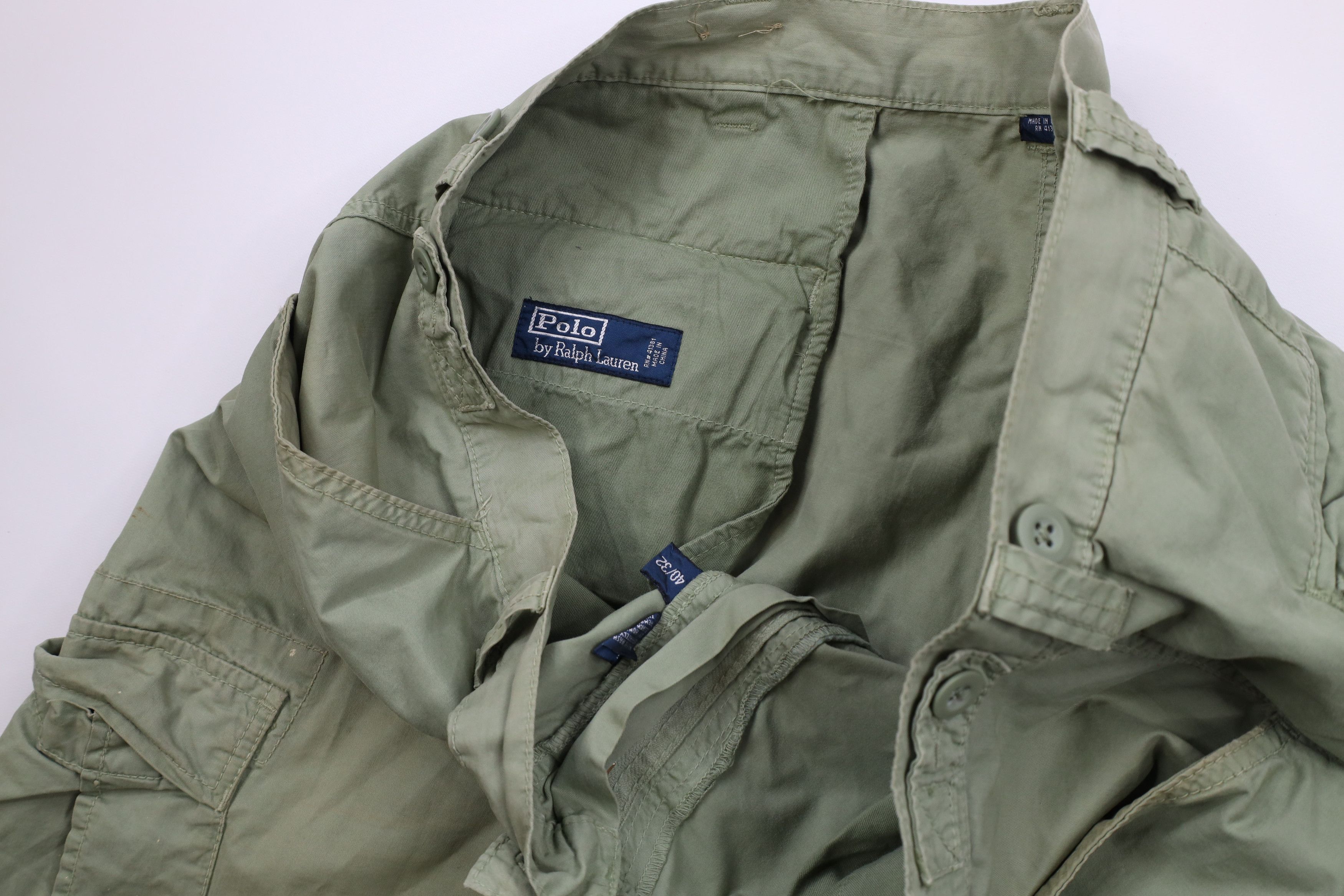 Ralph Lauren × Vintage Vintage 90s Ralph Lauren Military Wide Leg Cargo Pants Green Size US 40 / EU 56 - 11 Thumbnail