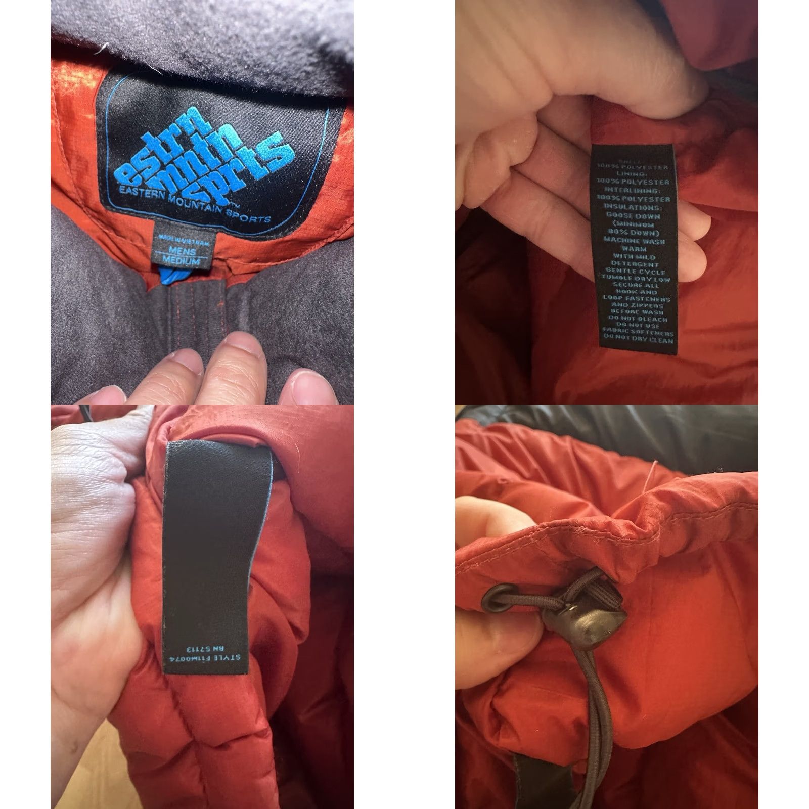 Eastern Mountain Sports VINTAGE EASTERN MOUNTAIN SPORTS Puffer Jacket EMS Men M Black Orange Jacket Size US M / EU 48-50 / 2 - 8 Thumbnail