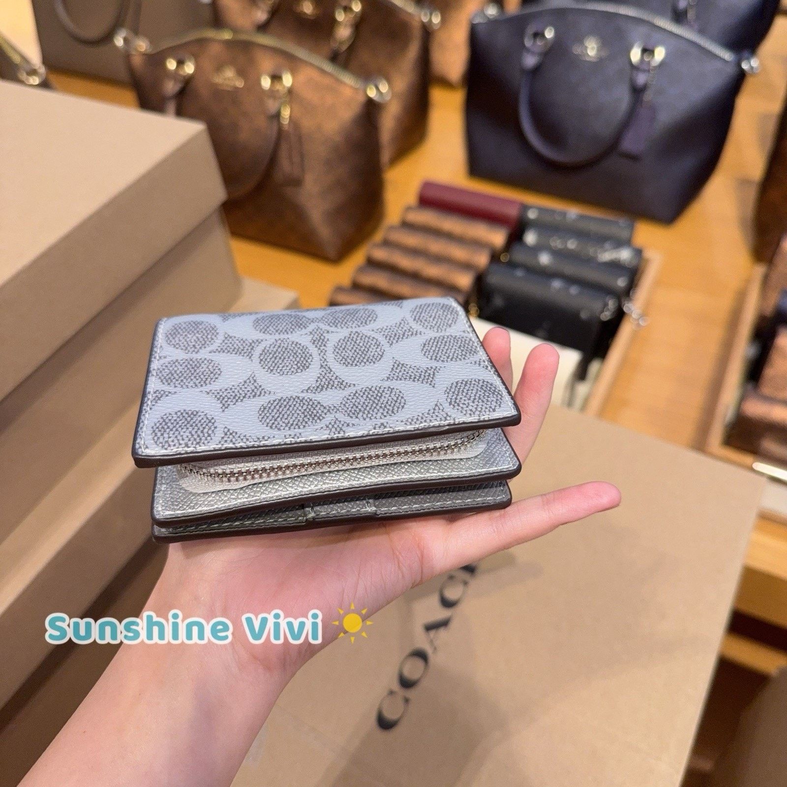 Coach NWT Coach Snap WalletIn Signature Canvas CCL96 Grey Silver Size ONE SIZE - 5 Thumbnail