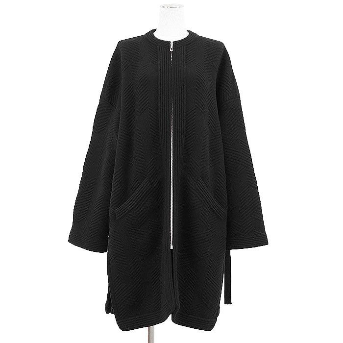 Hermes Hermes Hermes Herringbone Wool Long Cardigan Leather Outerwear DUTY FREE for USA Size ONE SIZE - 1 Thumbnail