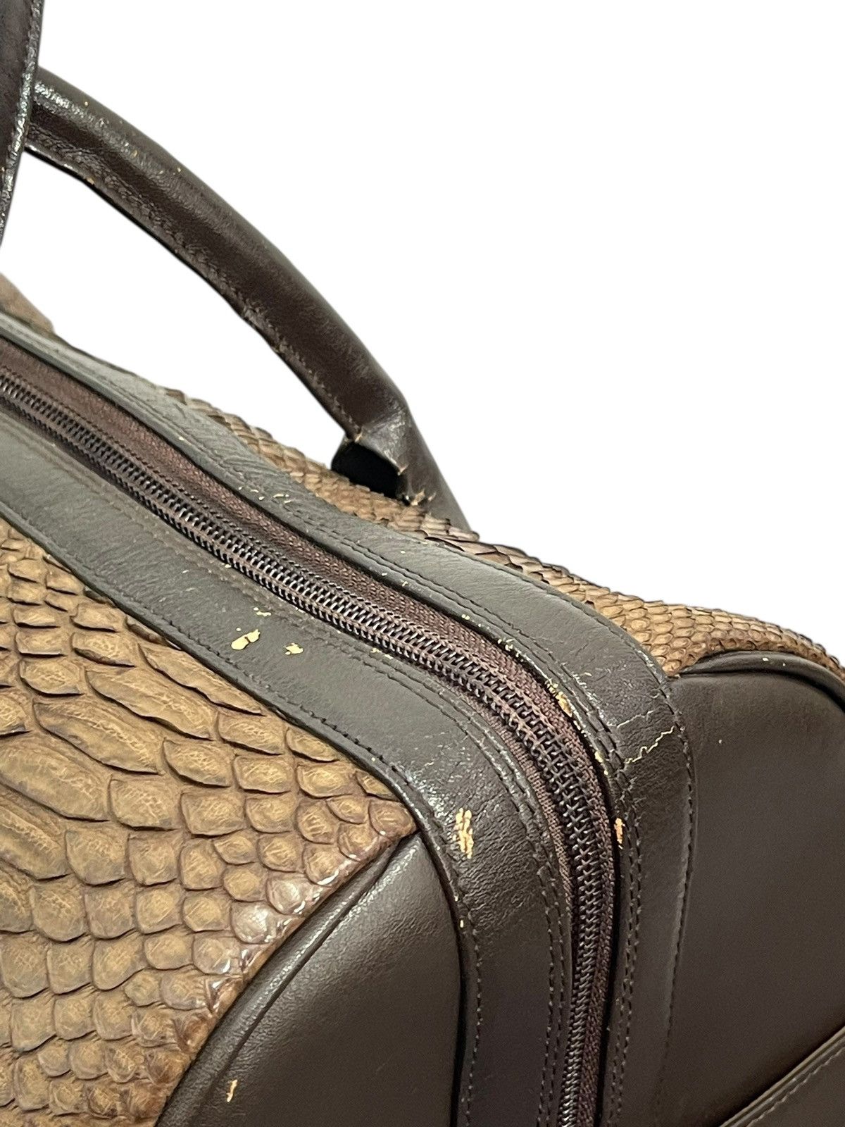 Genuine Leather Full Leather Python Vtg JRA Japan Boston Bag 5🟩 Size ONE SIZE - 6 Thumbnail