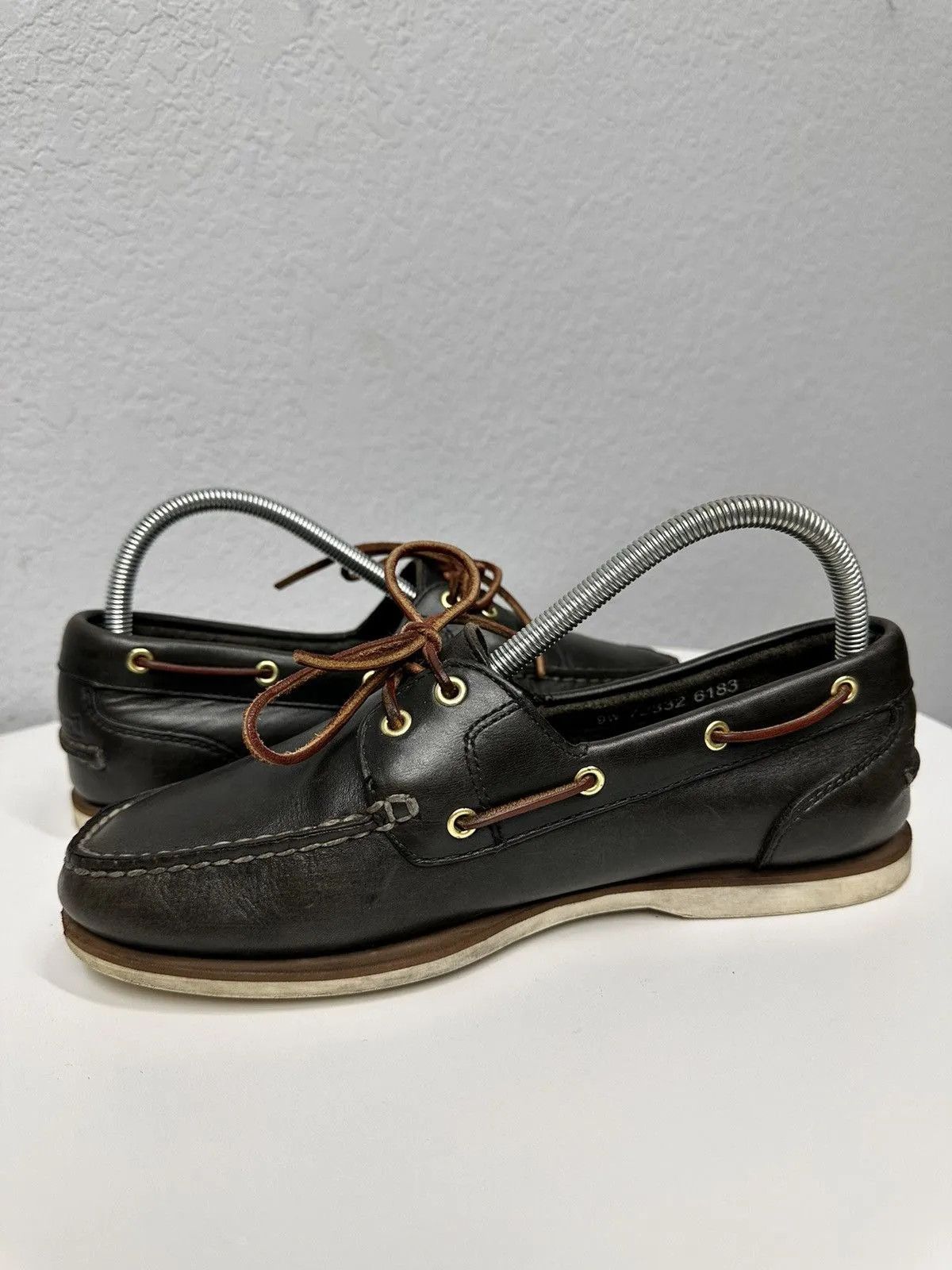 14th Addiction Timberland Leather Brown Guidi AS 98 Style Vintage Loafers Size US 8 / EU 41 - 10 Thumbnail