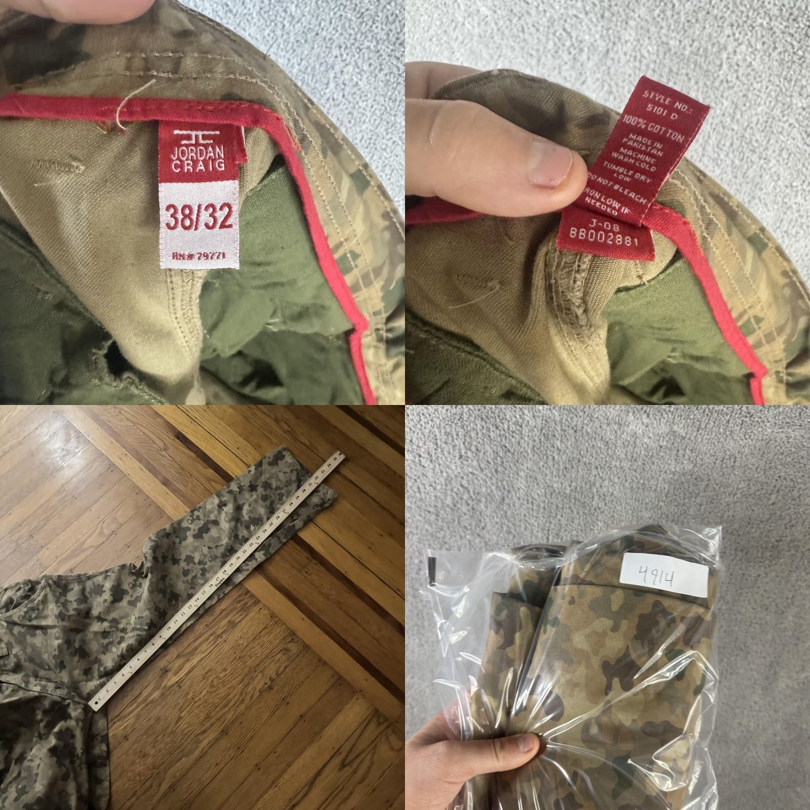Jordan Craig Jordan Craig Pants Mens 38x32 Beige Camouflage Cargo Straight Leg Cotton Casual Size US 38 / EU 54 - 9 Thumbnail