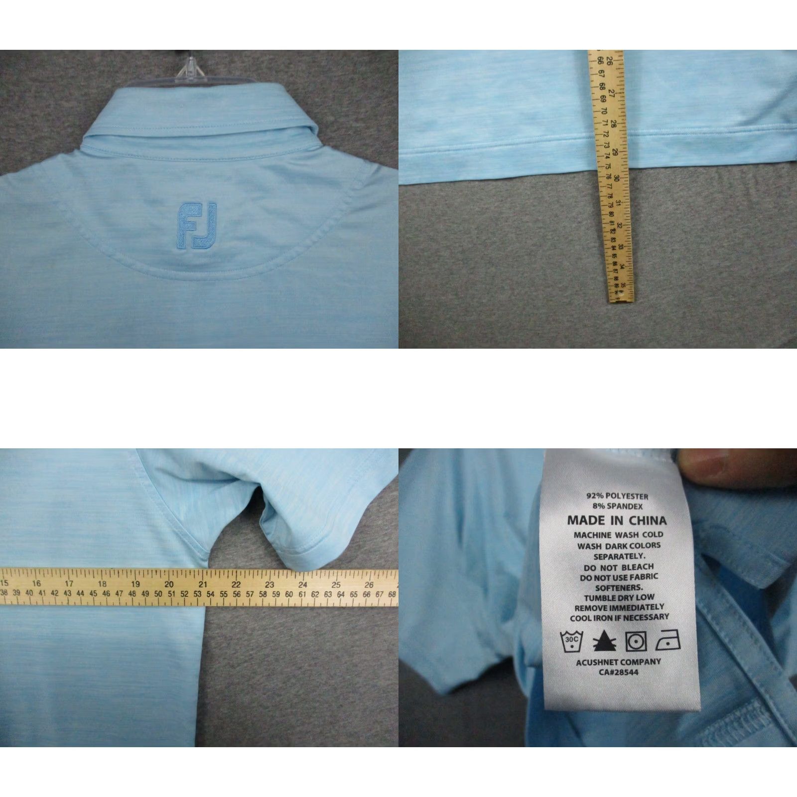 Vintage FJ Polo Shirt Large Mens Short Sleeve Golf Sky Peach Blur Stretch Footjoy Shirt Size US L / EU 52-54 / 3 - 8 Thumbnail