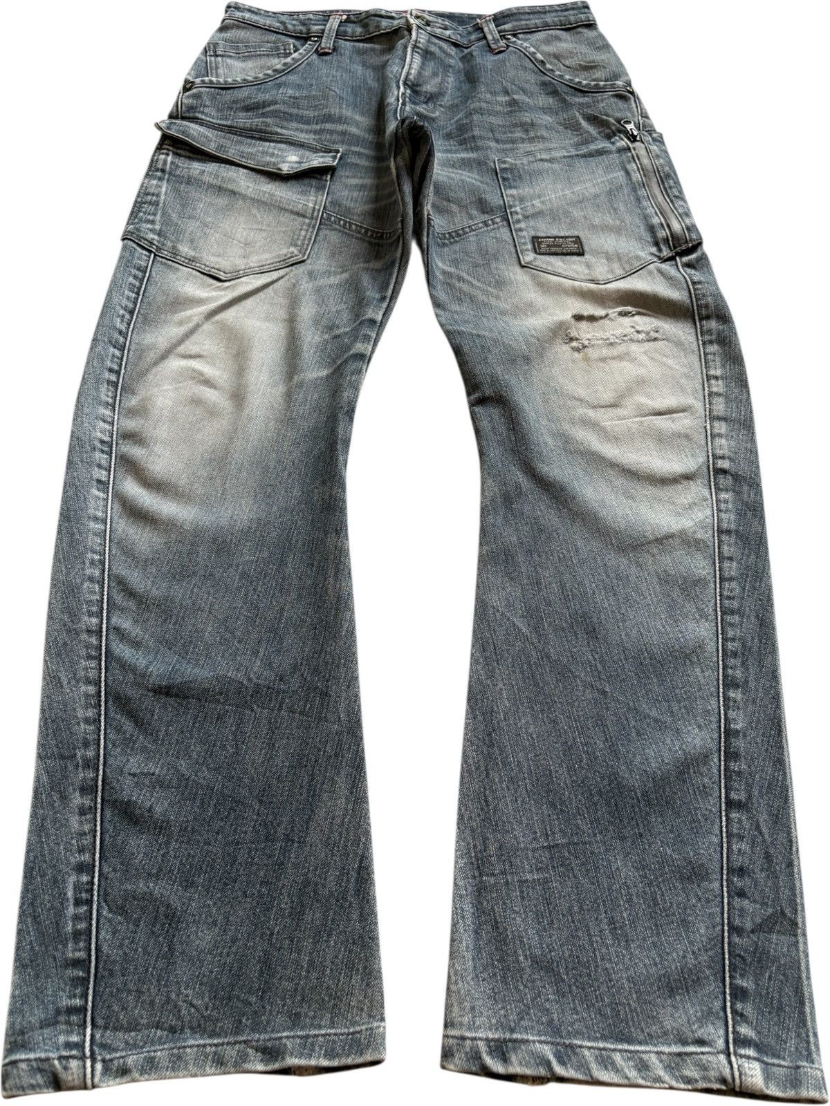 Edwin Vintage Edwin Blue Trip Mud Wash Curved Leg Distress Jean Size US 32 / EU 48 - 1 Thumbnail
