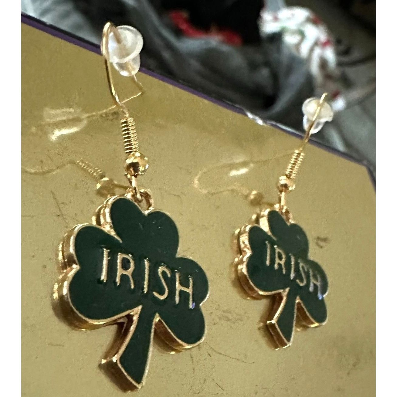 Handmade St Patricks Day Shamrock Earrings Dangle Hooks New Irish Fes Size ONE SIZE - 7 Thumbnail