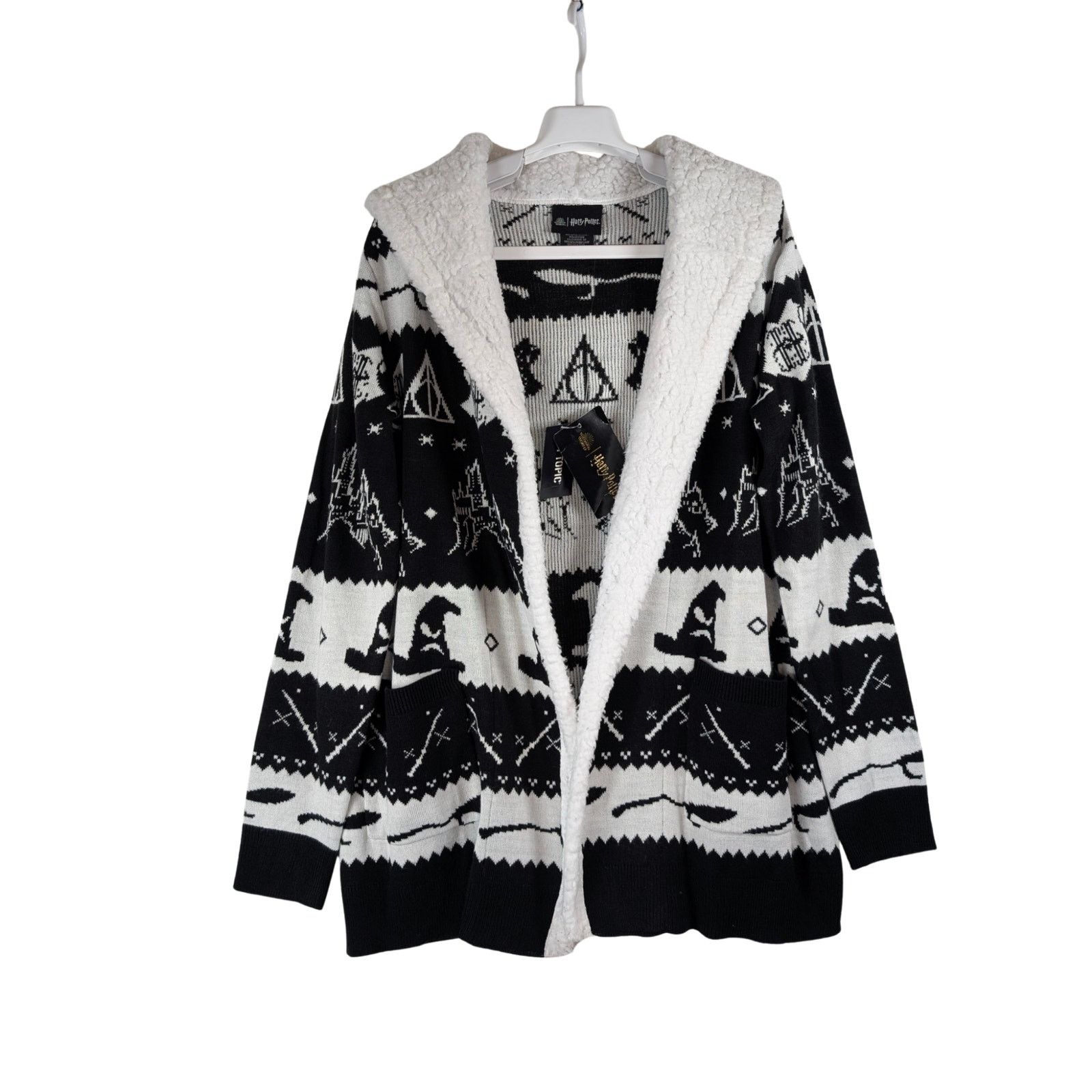Unknown London Harry Potter Sherpa Hooded Cardigan Sweater Womens Size S Size S / US 4 / IT 40 - 1 Thumbnail