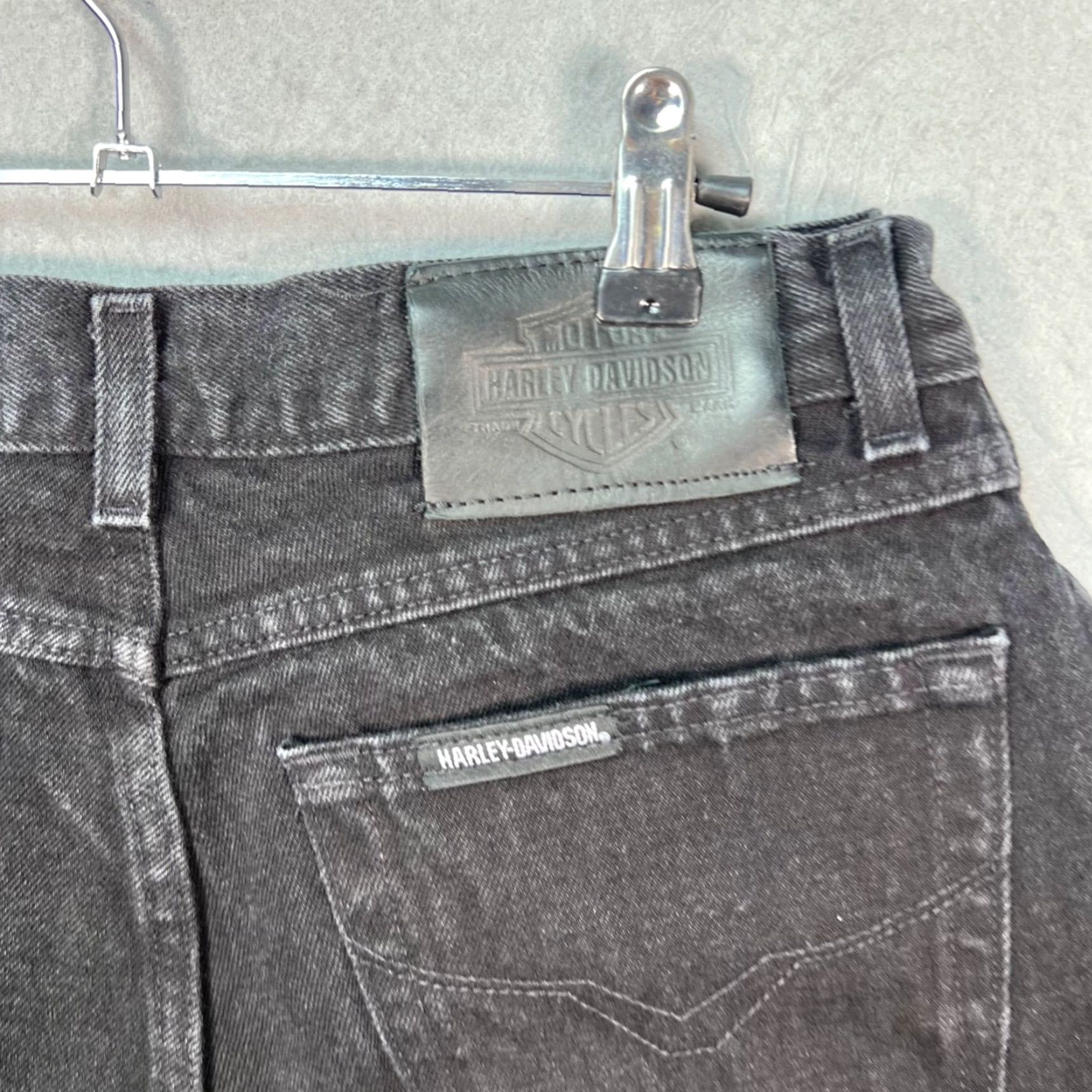 Harley Davidson VINTAGE Harley-Davidson Womens 8L Black Classic Fit Straight Leg Jeans 100% Cotton Denim Size 30" / US 8 / IT 44 - 3 Thumbnail
