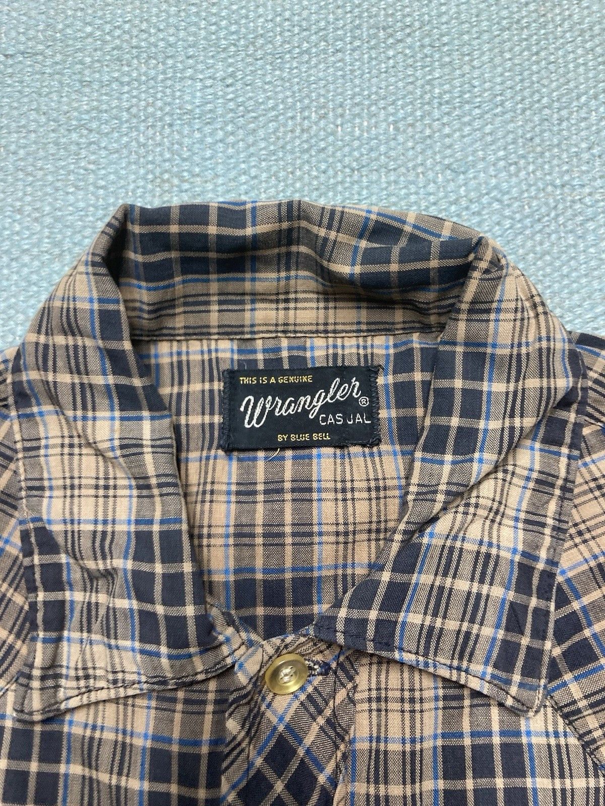 Vintage 70s wrangler Pearl snap shirt plaid blue bell western small Size US S / EU 44-46 / 1 - 7 Thumbnail