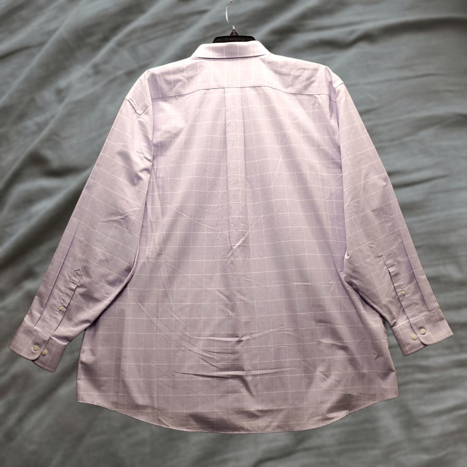 Stafford Stafford Mens Dress Shirt 2XL Multi Orchid Plaid Button-Down Collar, Breathable, Easy Care, Pockets, Cotton, Big & Tall, NWT Size 48R - 1 Thumbnail