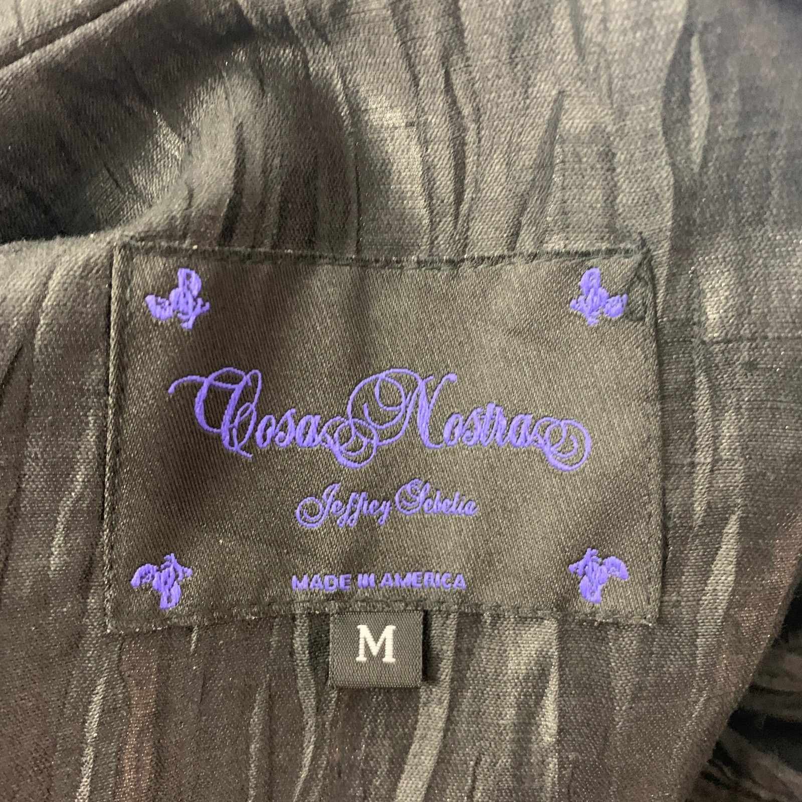 Other COSA NOSTRA Size M Black Silk Blend Wrinkled Jacket Size M / US 6-8 / IT 42-44 - 4 Thumbnail
