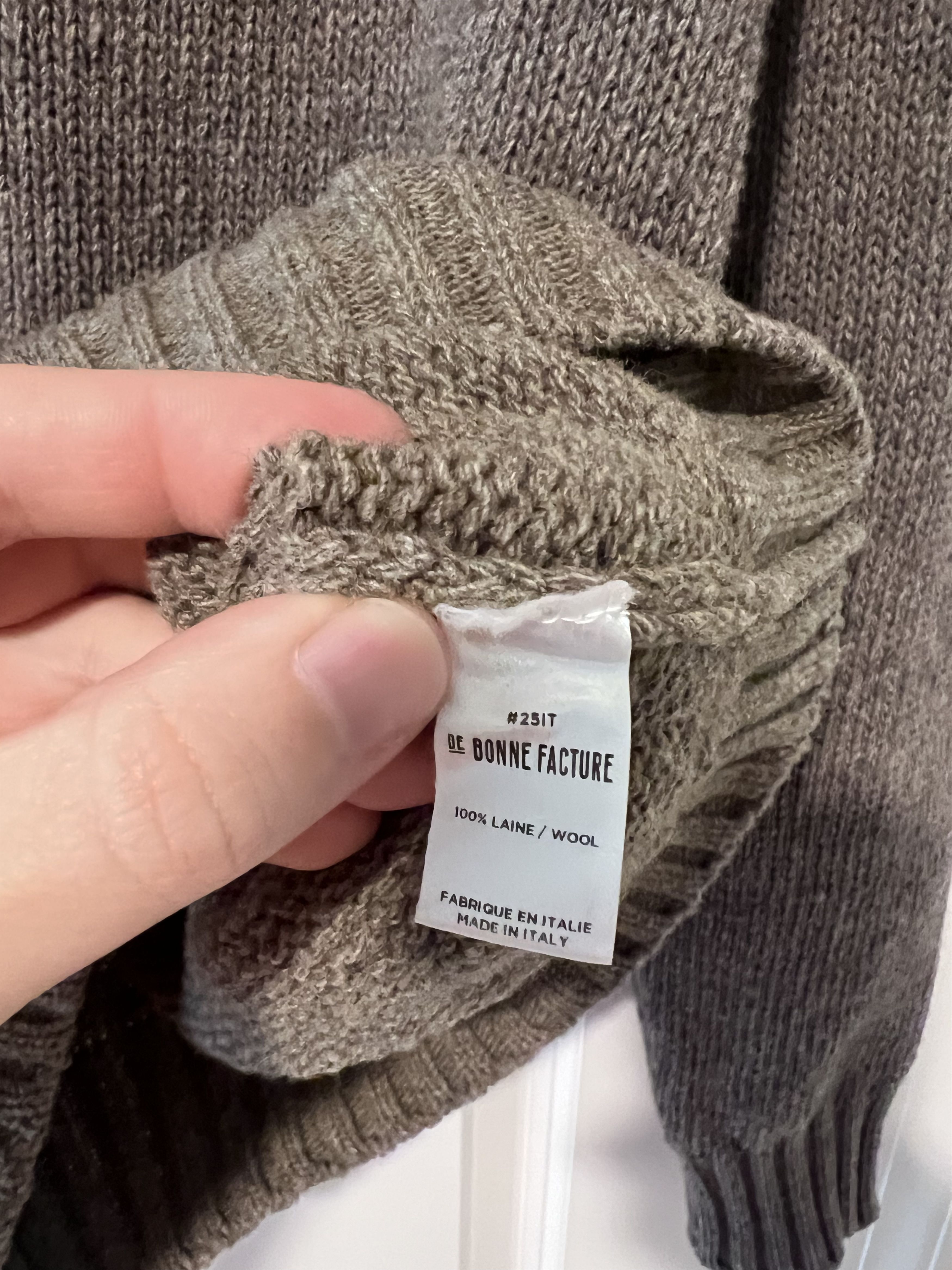 De Bonne Facture OG Pecora Nera undyed wool sweater Size US S / EU 44-46 / 1 - 5 Thumbnail