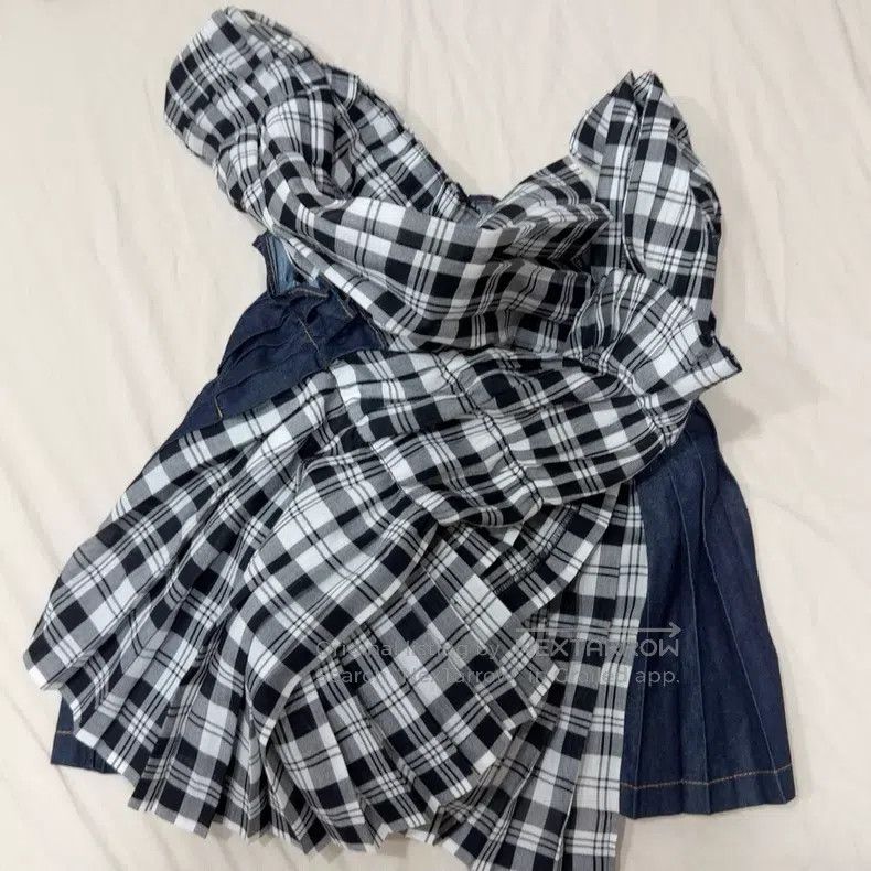 Comme des Garcons Comme des Garcons Plaid and Denim Patchwork Top Size S / US 4 / IT 40 - 1 Thumbnail