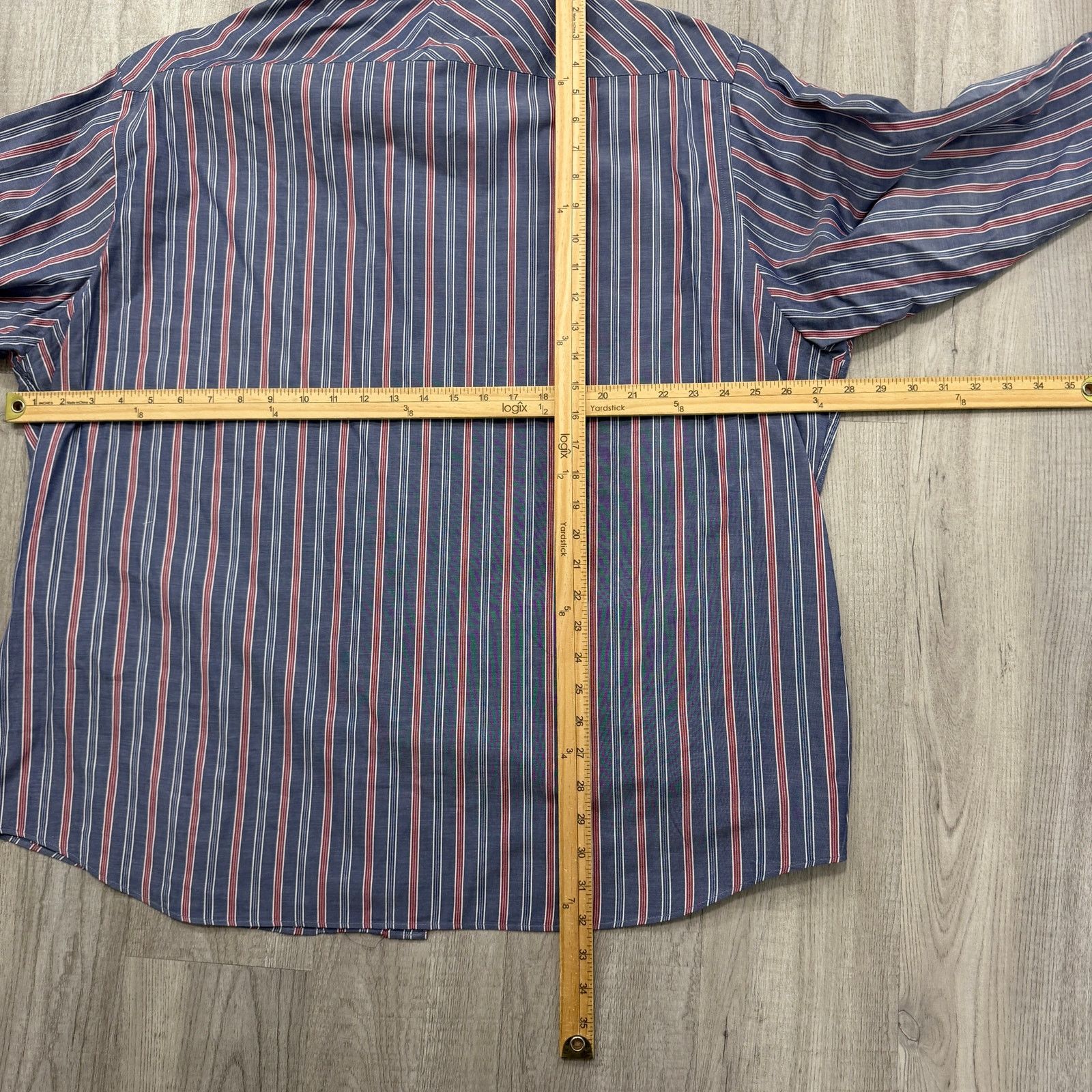 Johnston & Murphy Johnston & Murphy Button Shirt Men's 2XL Blue Red Striped Size US XXL / EU 58 / 5 - 7 Thumbnail