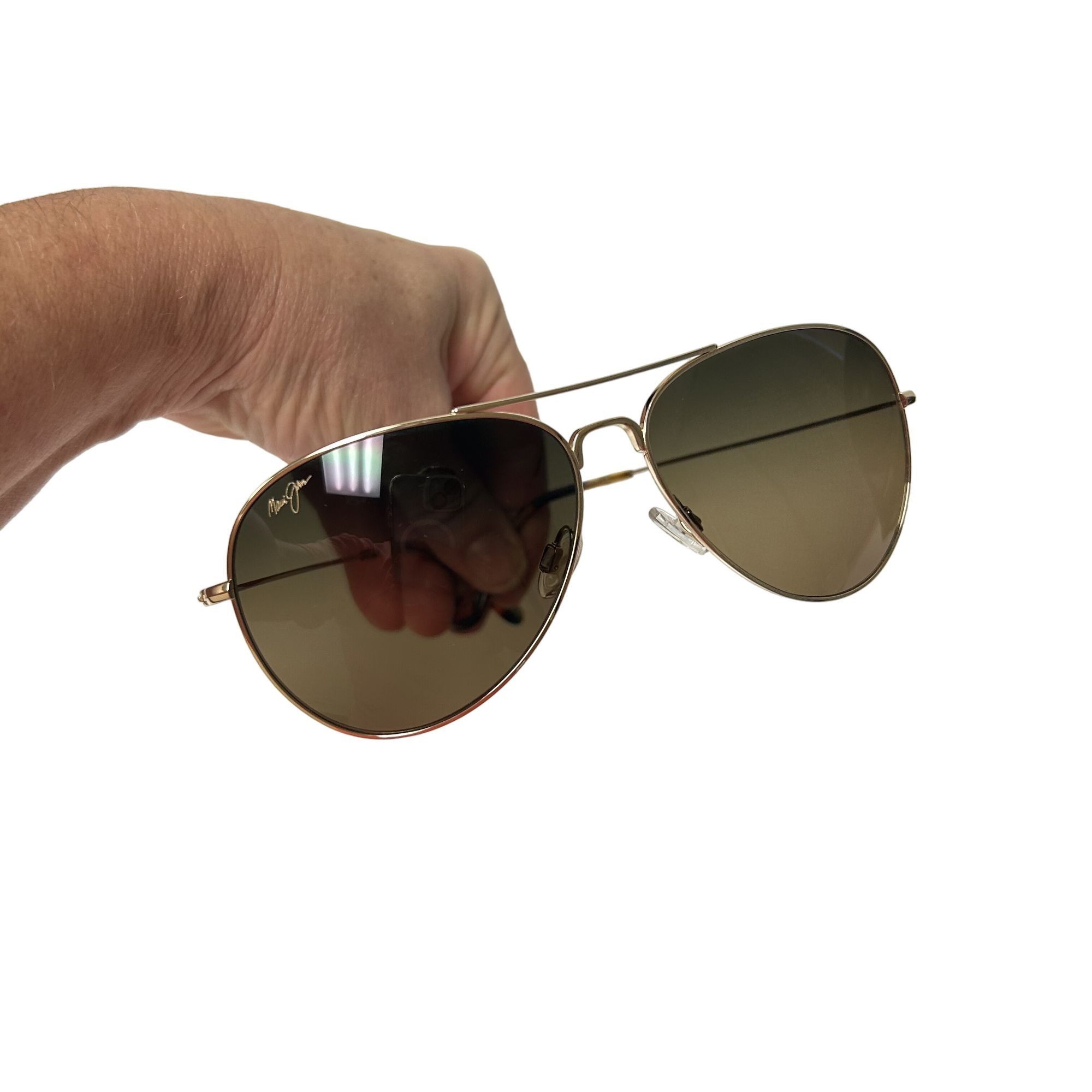 Maui Jim New HS264-16 Sunglasses MAVERICKS Gold Polarized Aviators Size ONE SIZE - 10 Thumbnail