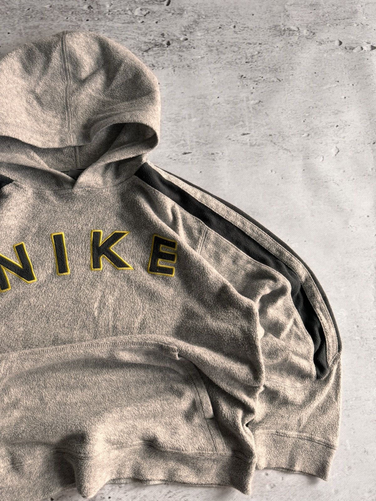 NIKE TEDDY FLEECE VINTAGE CENTER LOGO OVERSIZE BOXY HOODIE