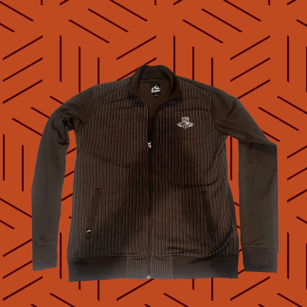 Rusty Rusty Surfboards Eisenhower Zip-up 50’s Style Jacket Large Brown Striped Bomber Jacket Mens TXL? Size US L / EU 52-54 / 3 - 1 Thumbnail
