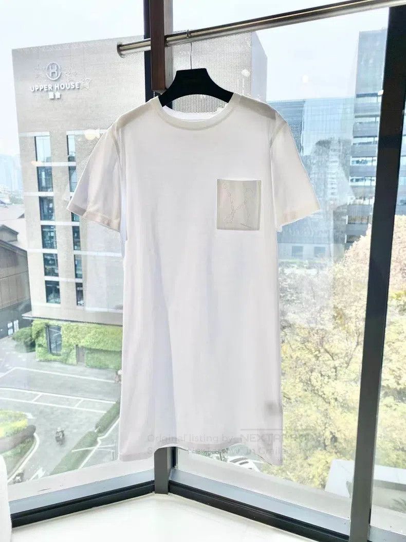 Hermes Hermes Embroidered Chain Pocket Short Sleeve Dress Size XS / US 0-2 / IT 36-38 - 2 Thumbnail