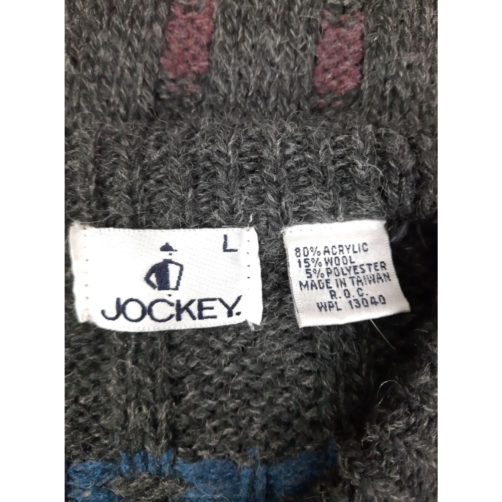 Jockey VINTAGE Jockey Jumper Geometric Cable-Knit Crew Neck Wool Sweater Large Men Size US L / EU 52-54 / 3 - 2 Thumbnail
