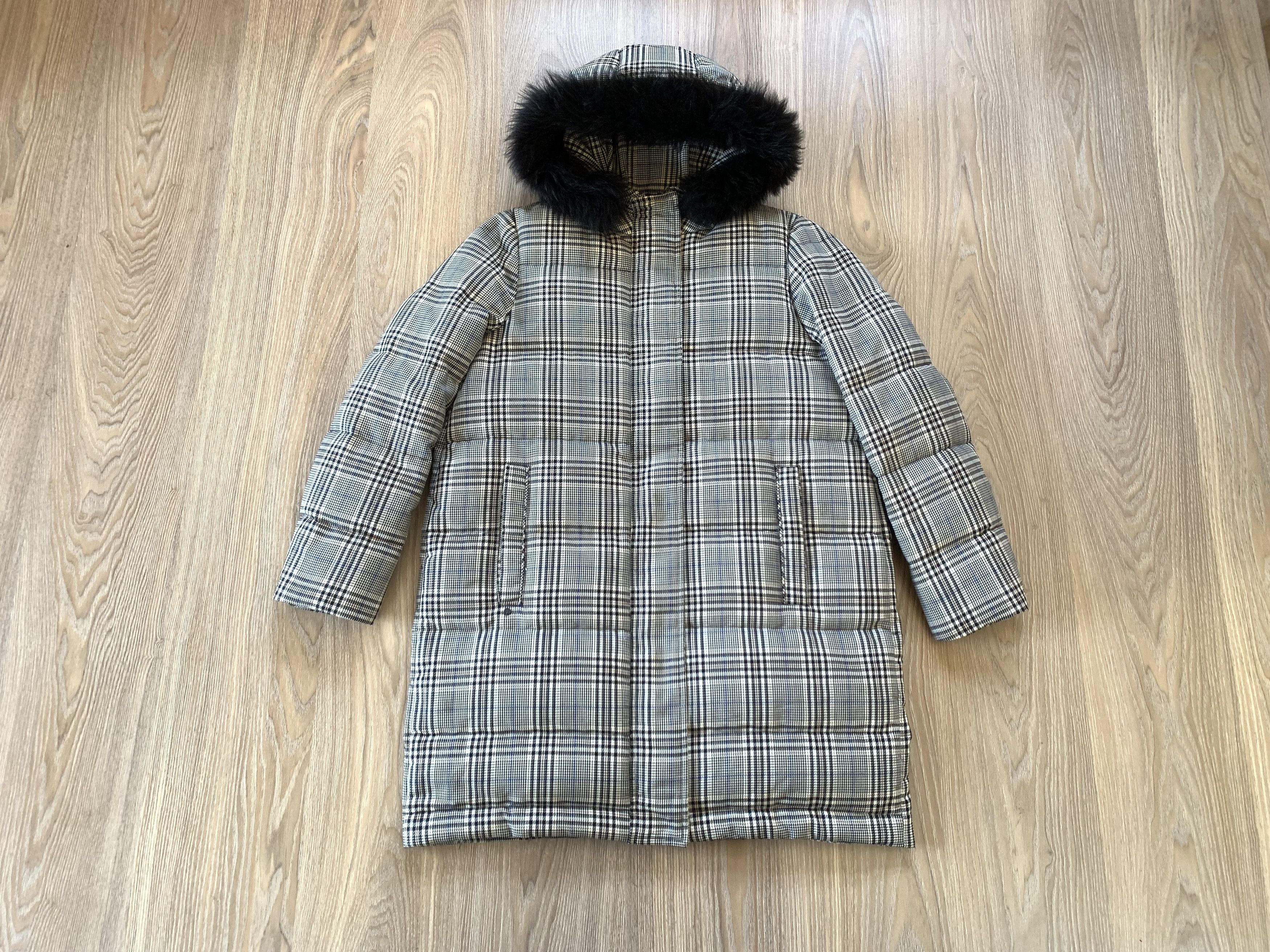 Massimo Dutti Massimo Dutti Womens Check Long Down Jacket Size M / US 6-8 / IT 42-44 - 1 Thumbnail
