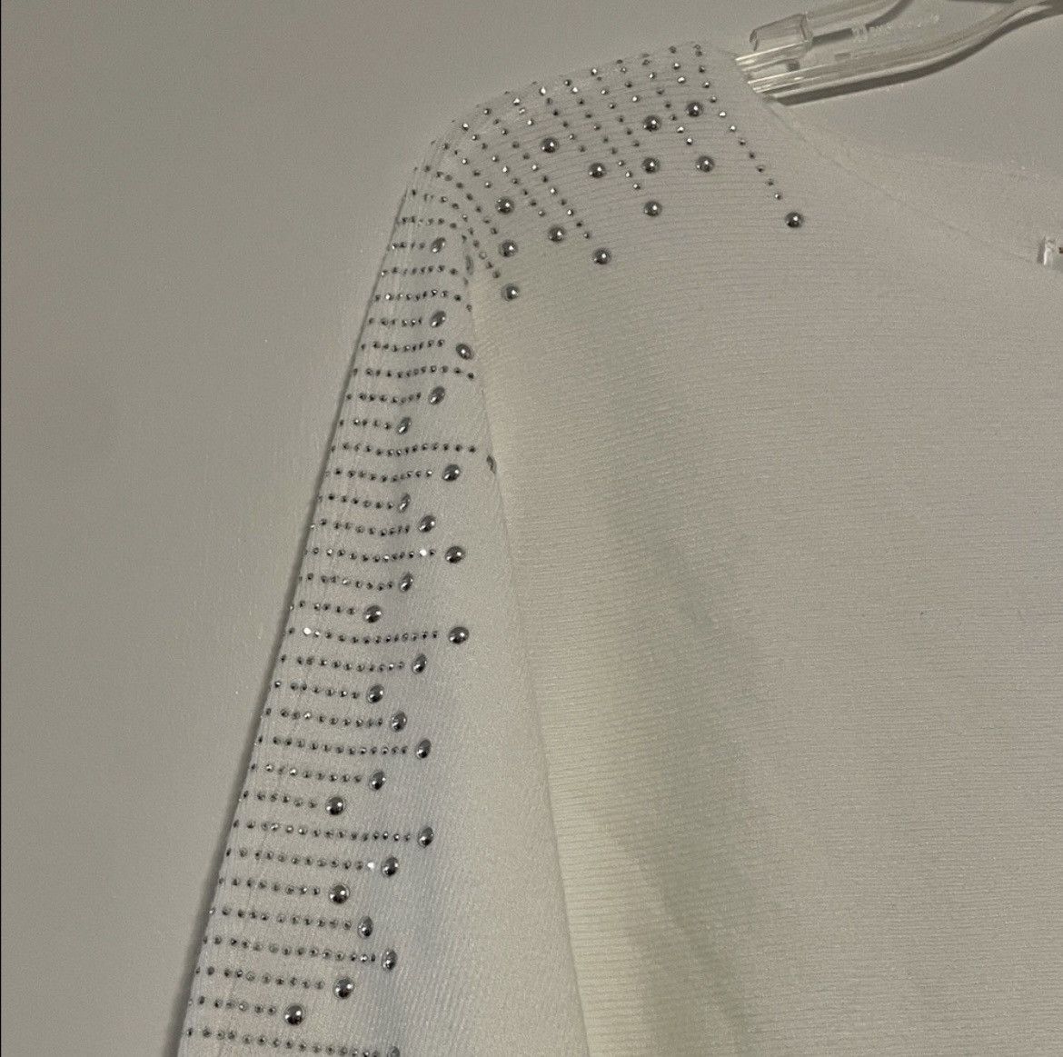 Other Siren Lily Maternity White Sweater with Embellished Sleeves Size S / US 4 / IT 40 - 5 Thumbnail
