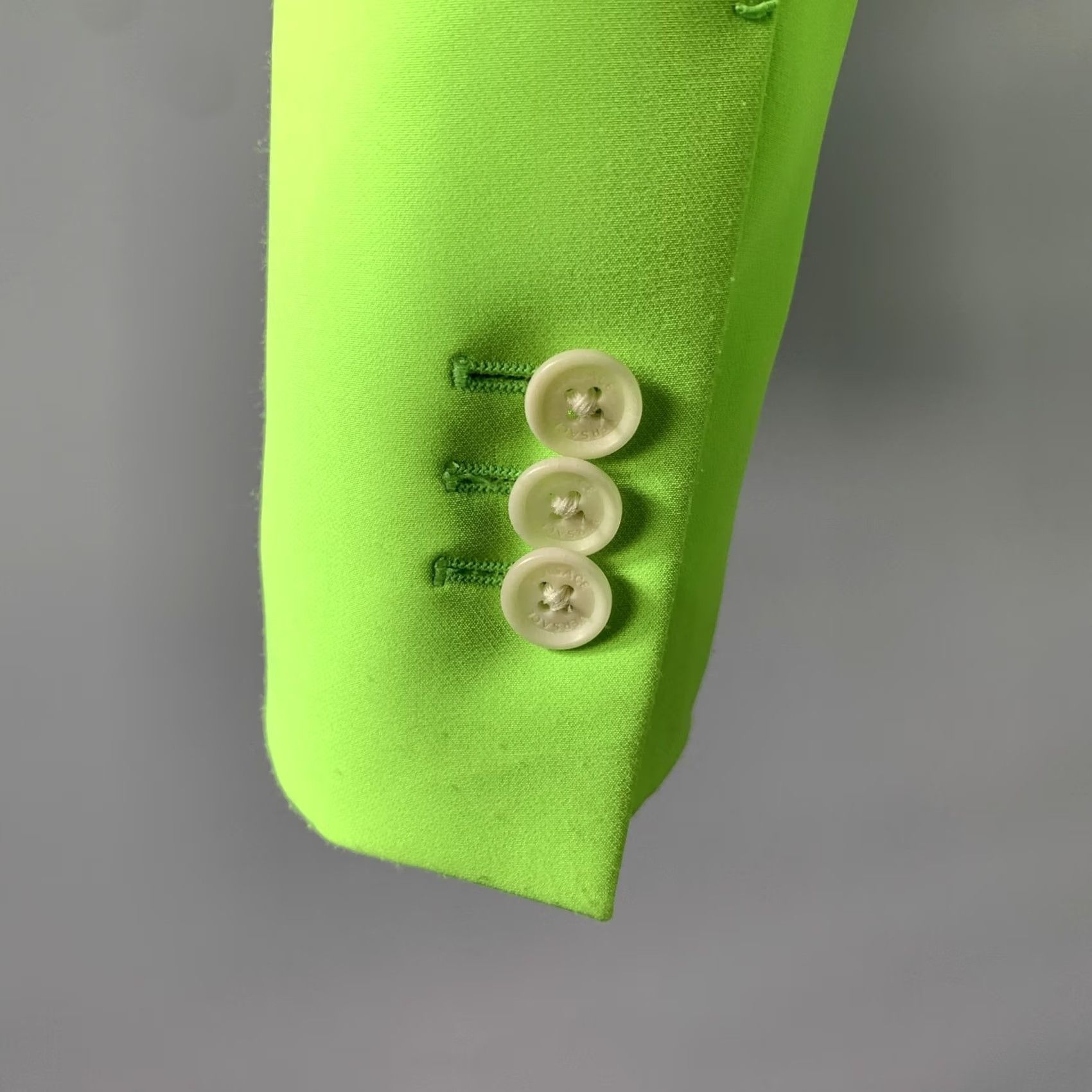 Versace VERSACE Sport Coat Blazer 38 Green Neon Notch Lapel Polyester Blend Adult Mens Size 38R - 5 Thumbnail