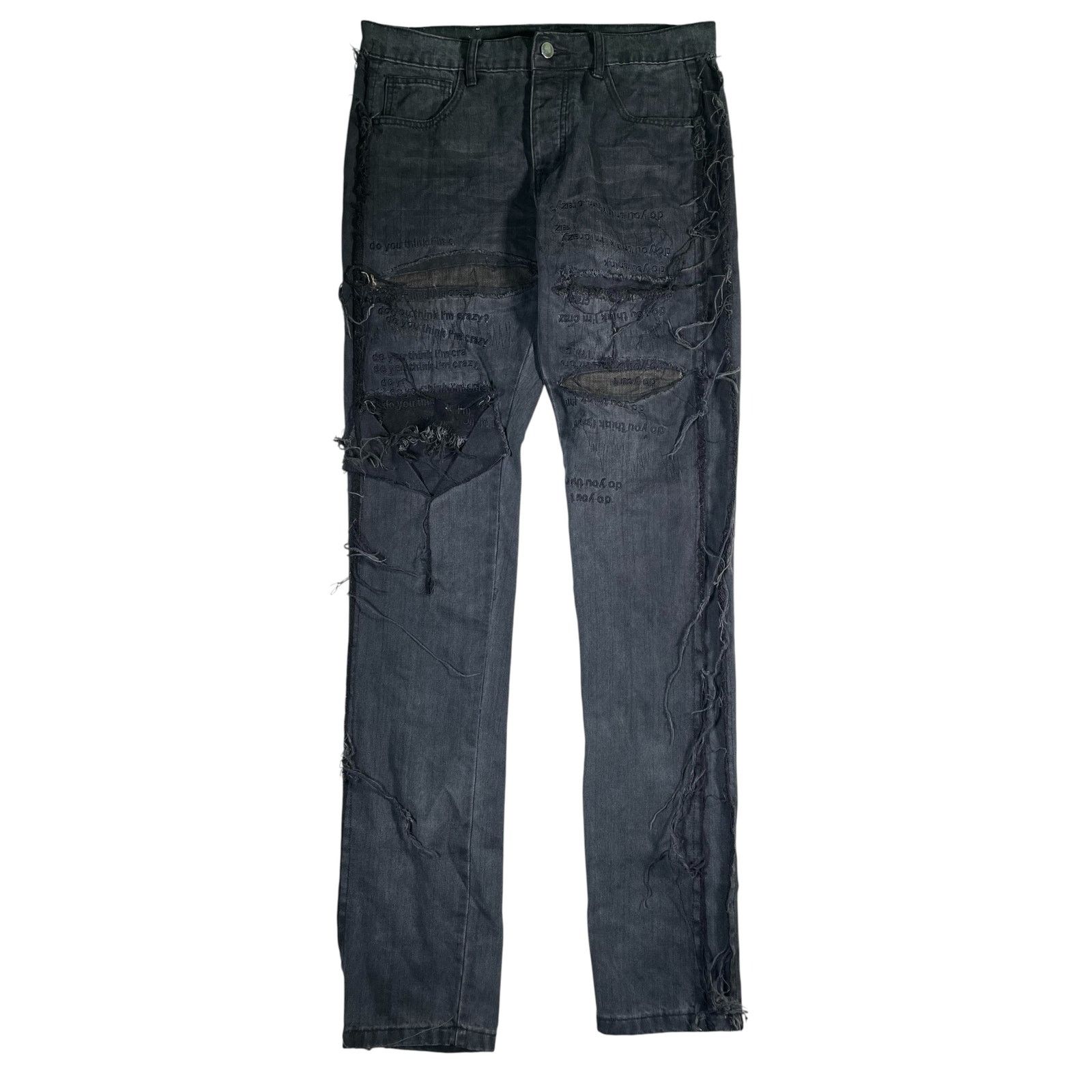 Who Decides War Who Decides War Tonal Scripture Black Jeans Size US 34 / EU 50 - 1 Thumbnail