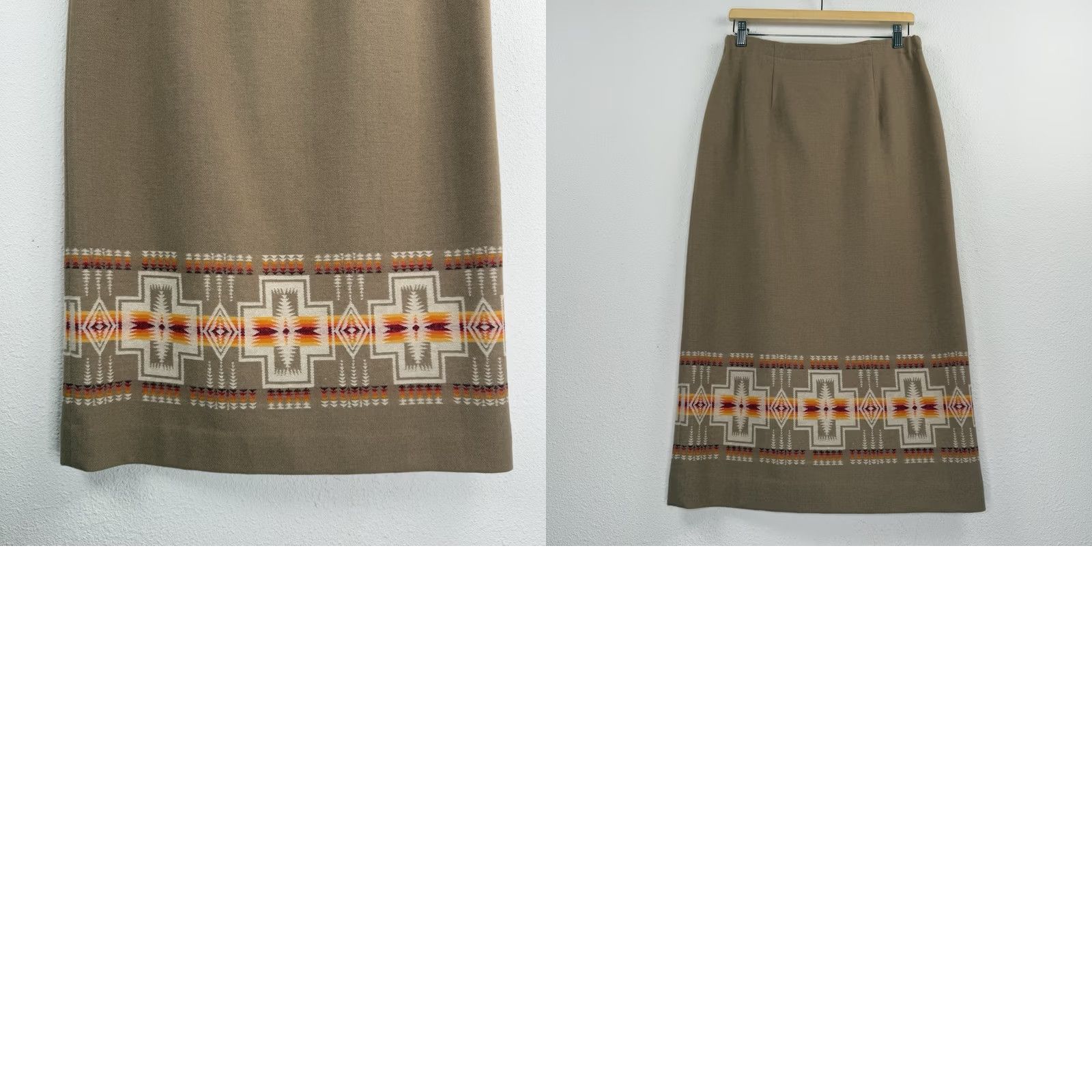 Pendleton VINTAGE Pendleton Womens Set Skirt & Vest Wool Petites 10P Brown Geometric Southwestern Tribal Button Lined Fall Winter Mens Womens? Size 32" / US 10 / IT 46 - 11 Thumbnail