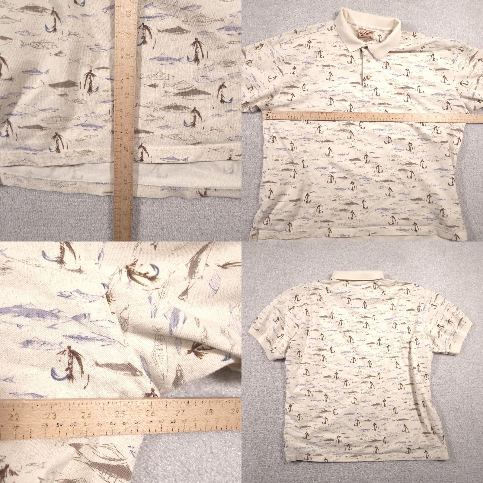 Vintage VINTAGE Woolrich Polo Shirt Mens XL White Fishing Graphic Print 90s Shirt Size US XL / EU 56 / 4 - 8 Thumbnail