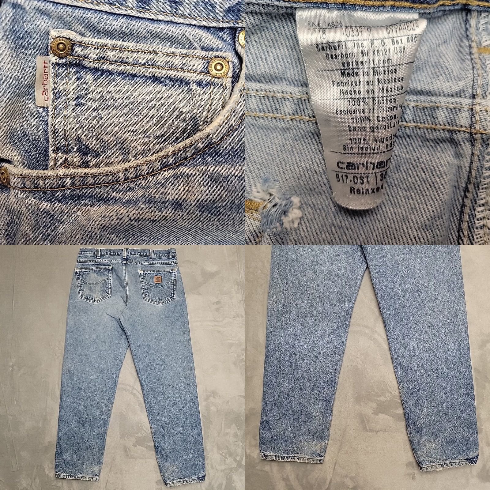 Carhartt VINTAGE Carhartt Jeans Mens 36 Blue Men 36x30 Denim Relaxed Fit Faded Work Casual B17 Size US 36 / EU 52 - 8 Thumbnail