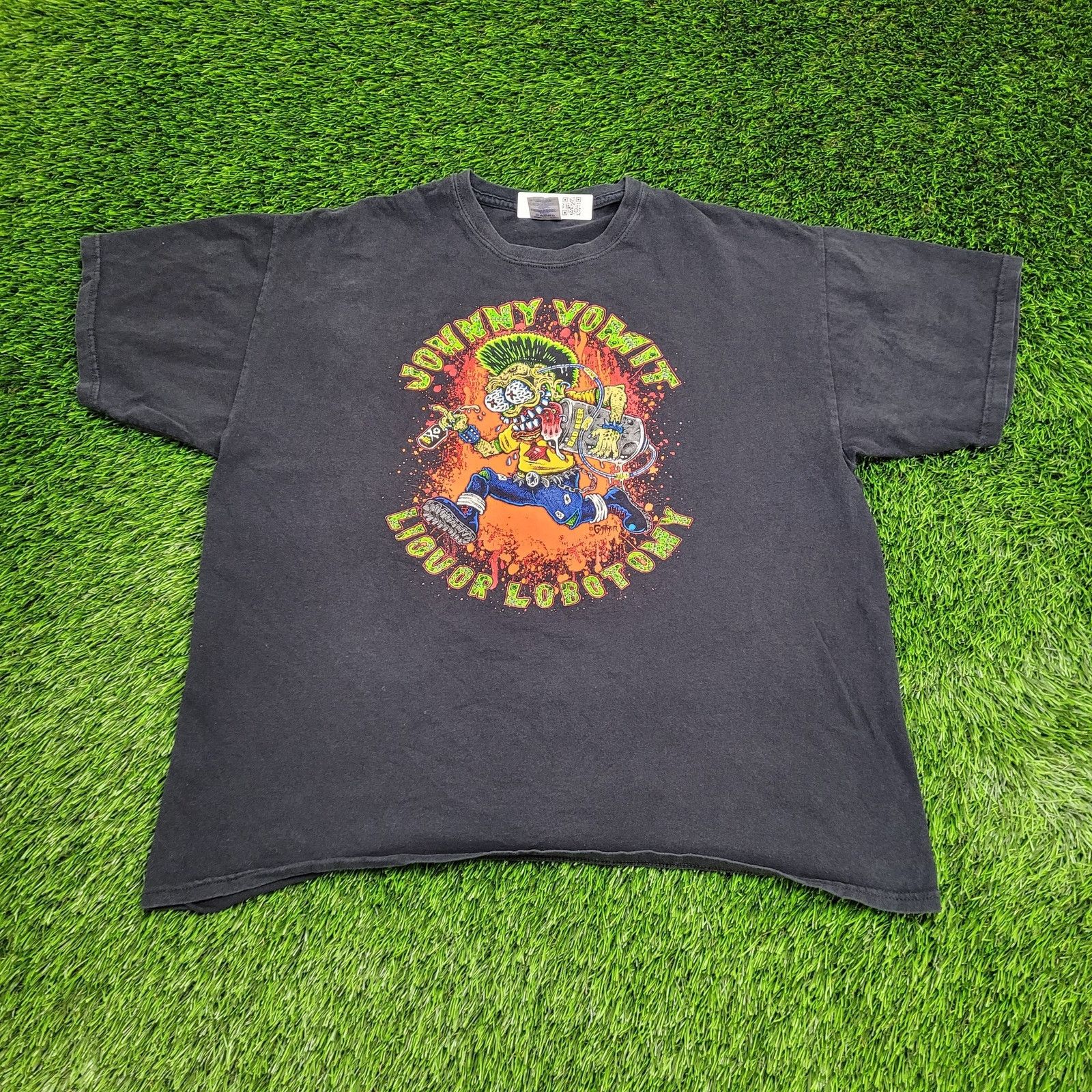 Gildan VTG Y2K Johnny-Vomit Shirt XL 23x26 Liquor Lobotomy Gaither Size US XL / EU 56 / 4 - 1 Thumbnail